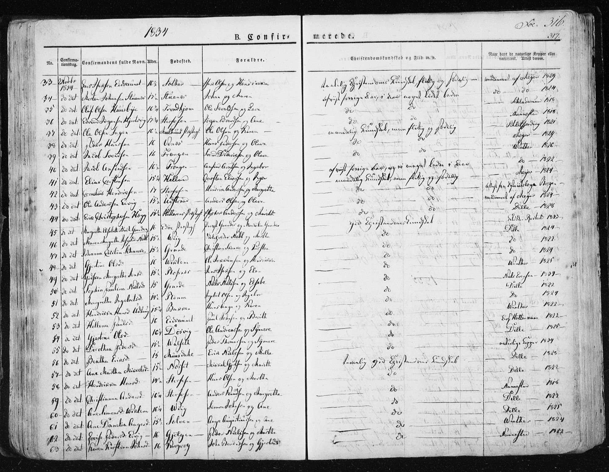 Ministerialprotokoller, klokkerbøker og fødselsregistre - Sør-Trøndelag, SAT/A-1456/659/L0735: Parish register (official) no. 659A05, 1826-1841, p. 316