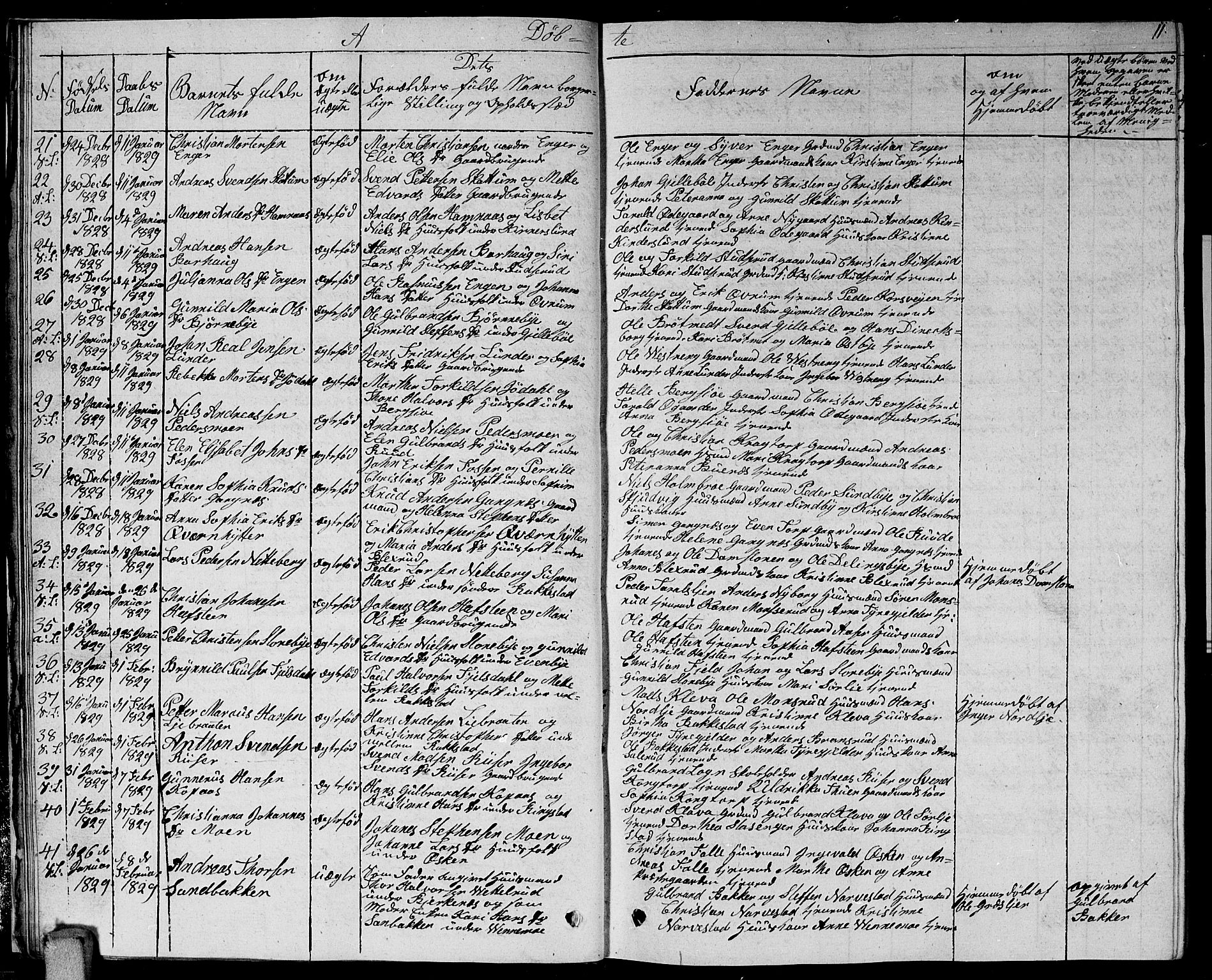 Høland prestekontor Kirkebøker, AV/SAO-A-10346a/G/Ga/L0002: Parish register (copy) no. I 2, 1827-1845, p. 11