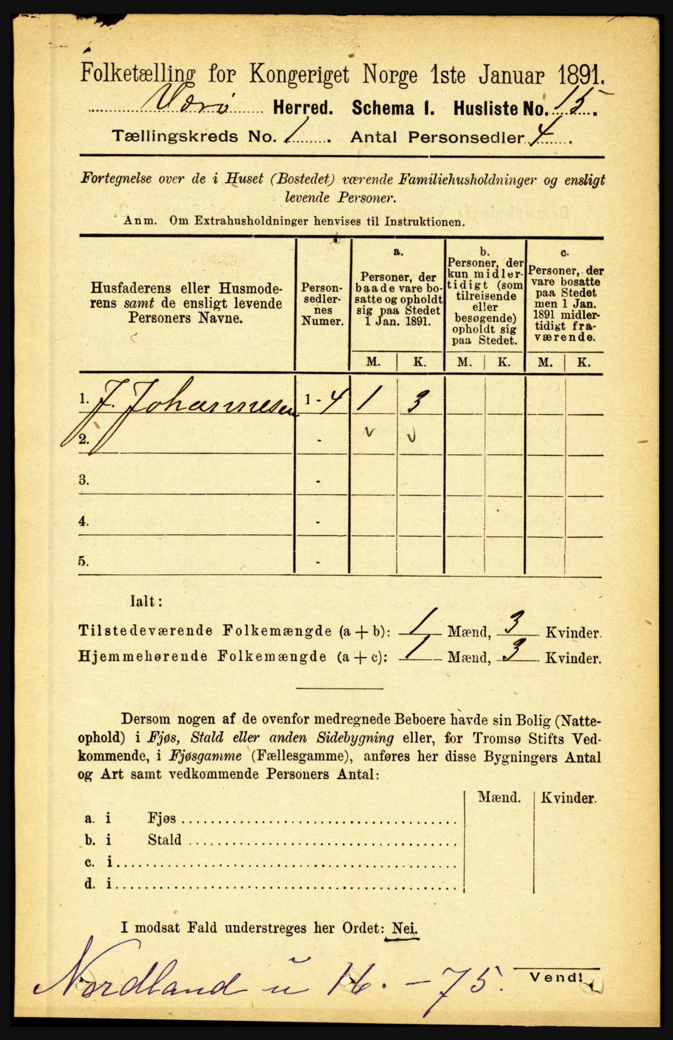 RA, 1891 census for 1857 Værøy, 1891, p. 28