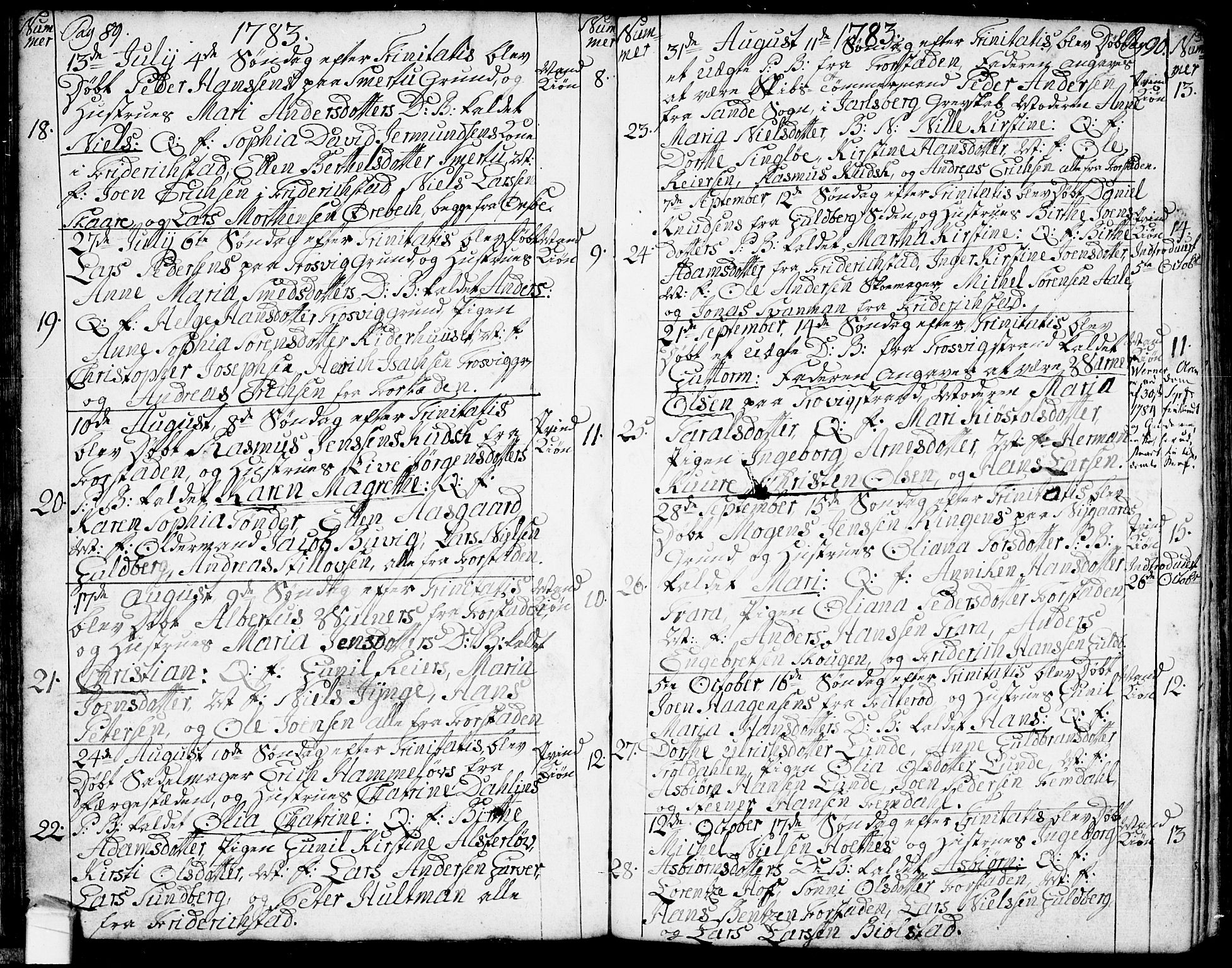 Glemmen prestekontor Kirkebøker, AV/SAO-A-10908/F/Fa/L0002: Parish register (official) no. 2, 1771-1803, p. 89-90