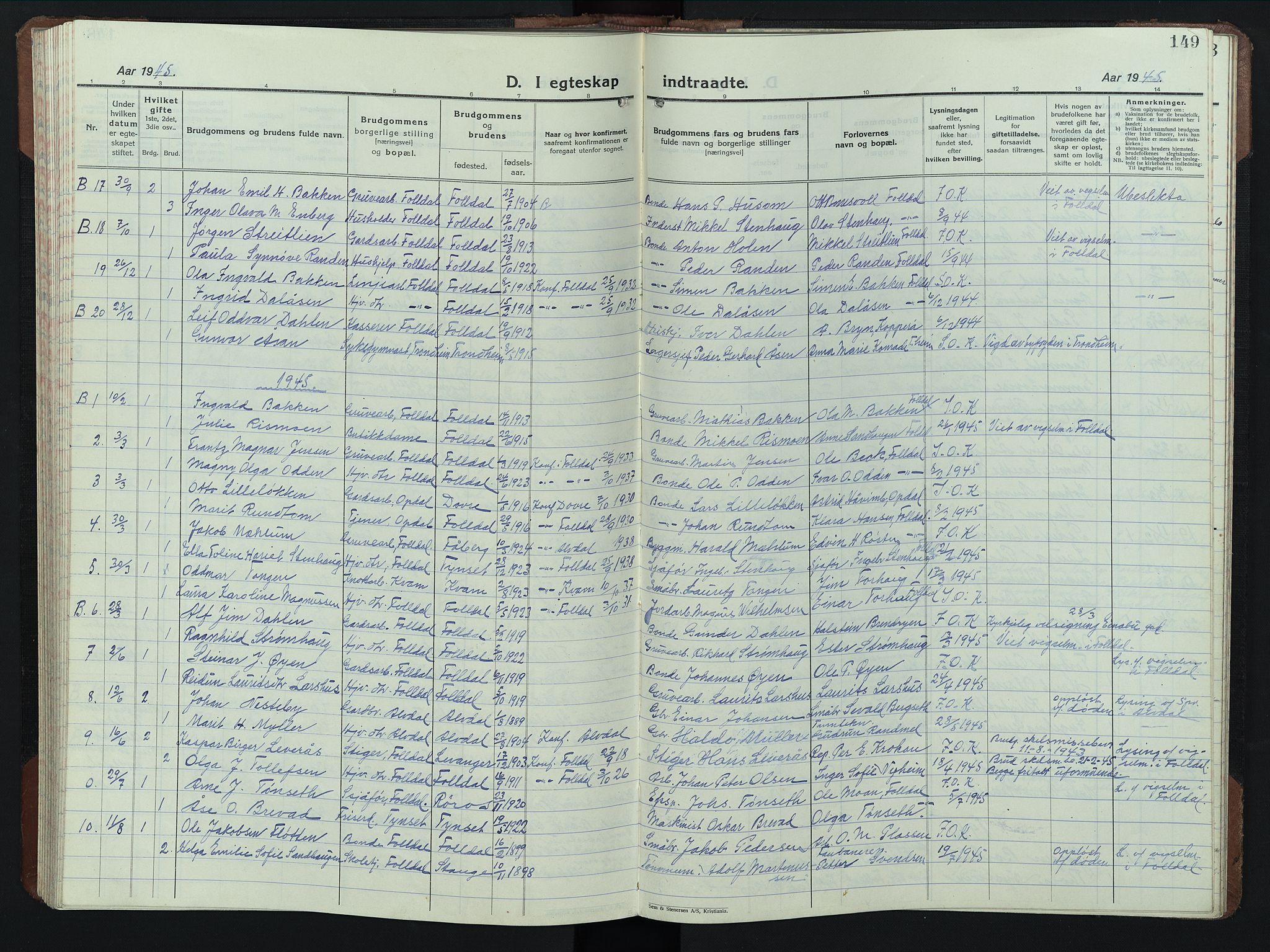 Alvdal prestekontor, SAH/PREST-060/H/Ha/Hab/L0008: Parish register (copy) no. 8, 1925-1953, p. 149