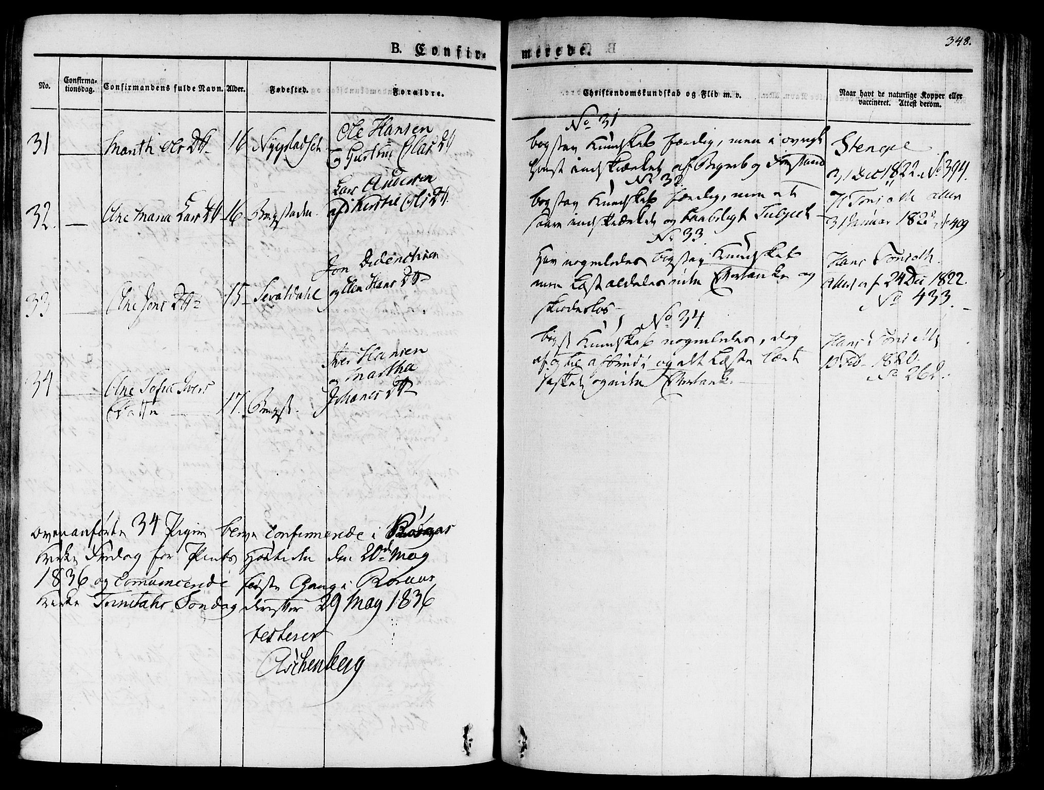 Ministerialprotokoller, klokkerbøker og fødselsregistre - Sør-Trøndelag, SAT/A-1456/681/L0930: Parish register (official) no. 681A08, 1829-1844, p. 348