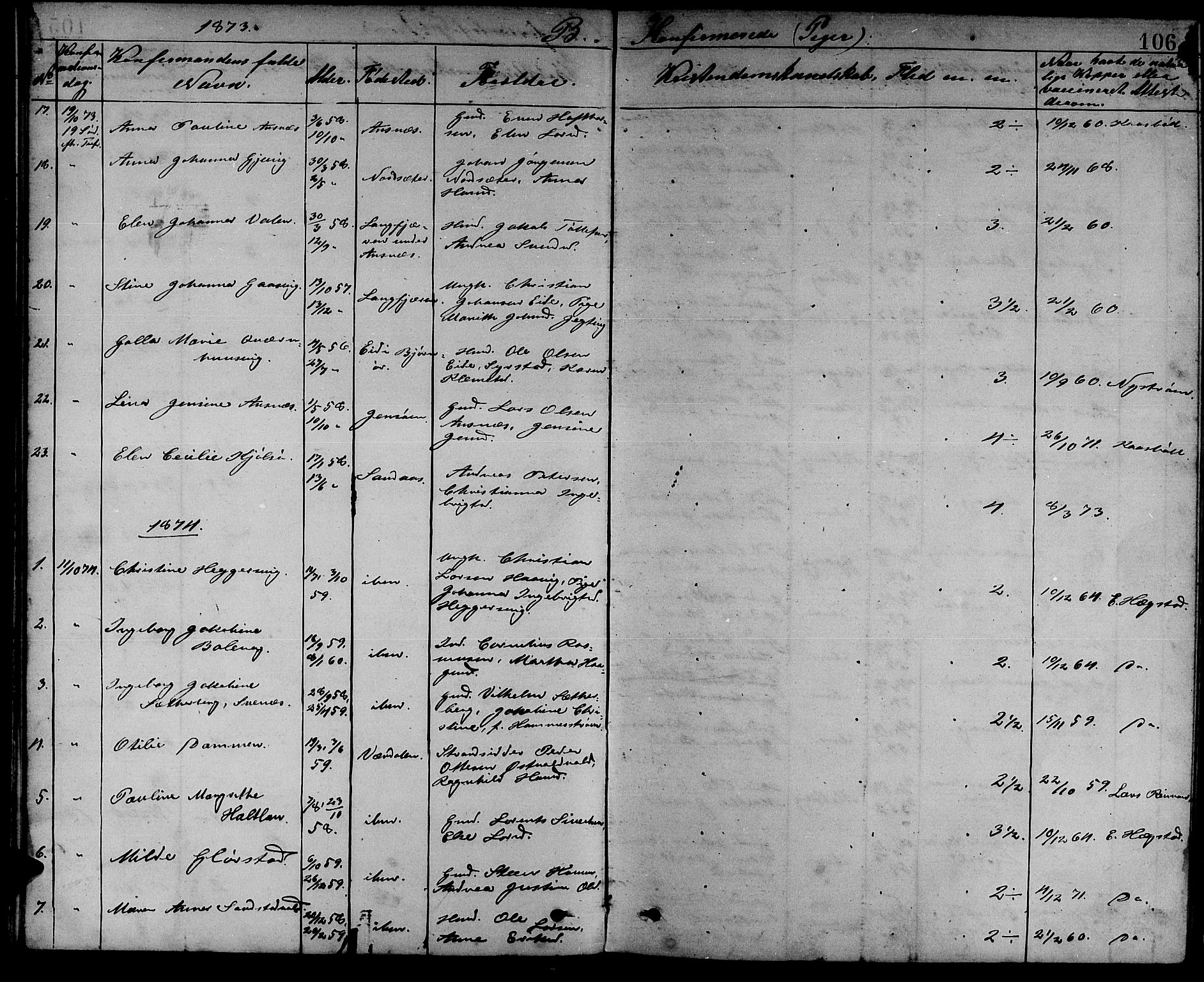 Ministerialprotokoller, klokkerbøker og fødselsregistre - Sør-Trøndelag, SAT/A-1456/637/L0561: Parish register (copy) no. 637C02, 1873-1882, p. 106