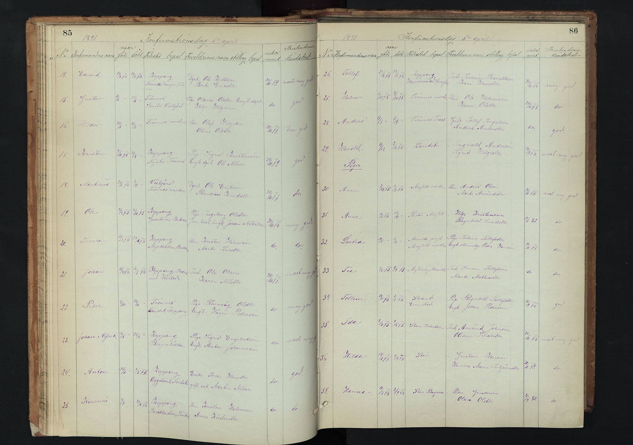 Stor-Elvdal prestekontor, SAH/PREST-052/H/Ha/Hab/L0002: Parish register (copy) no. 2, 1860-1894, p. 85-86