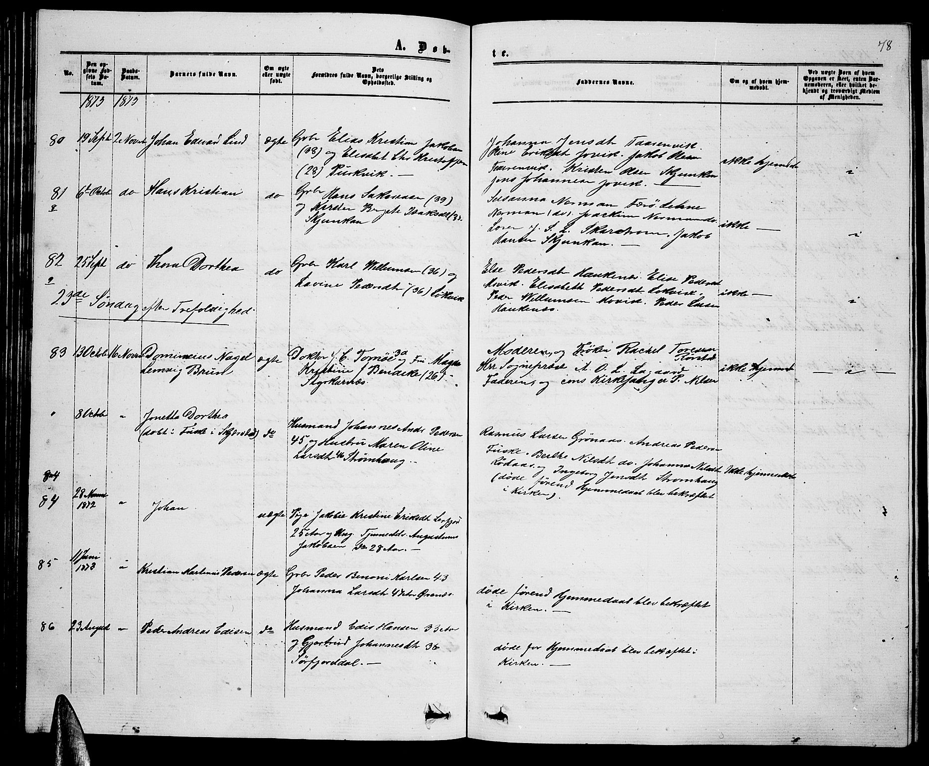 Ministerialprotokoller, klokkerbøker og fødselsregistre - Nordland, AV/SAT-A-1459/853/L0775: Parish register (copy) no. 853C03, 1859-1877, p. 78