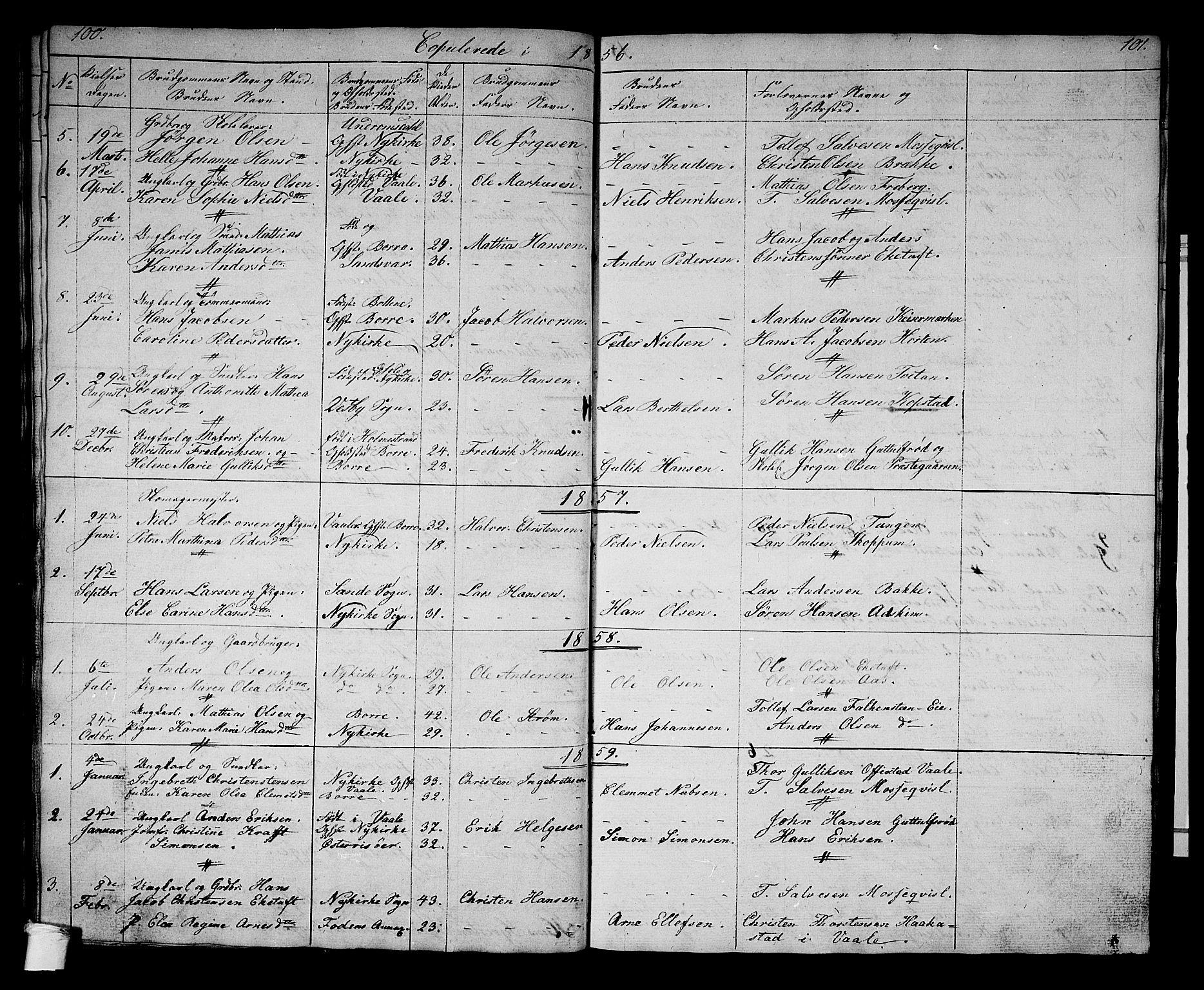 Borre kirkebøker, SAKO/A-338/G/Gb/L0001: Parish register (copy) no. II 1, 1842-1877, p. 100-101