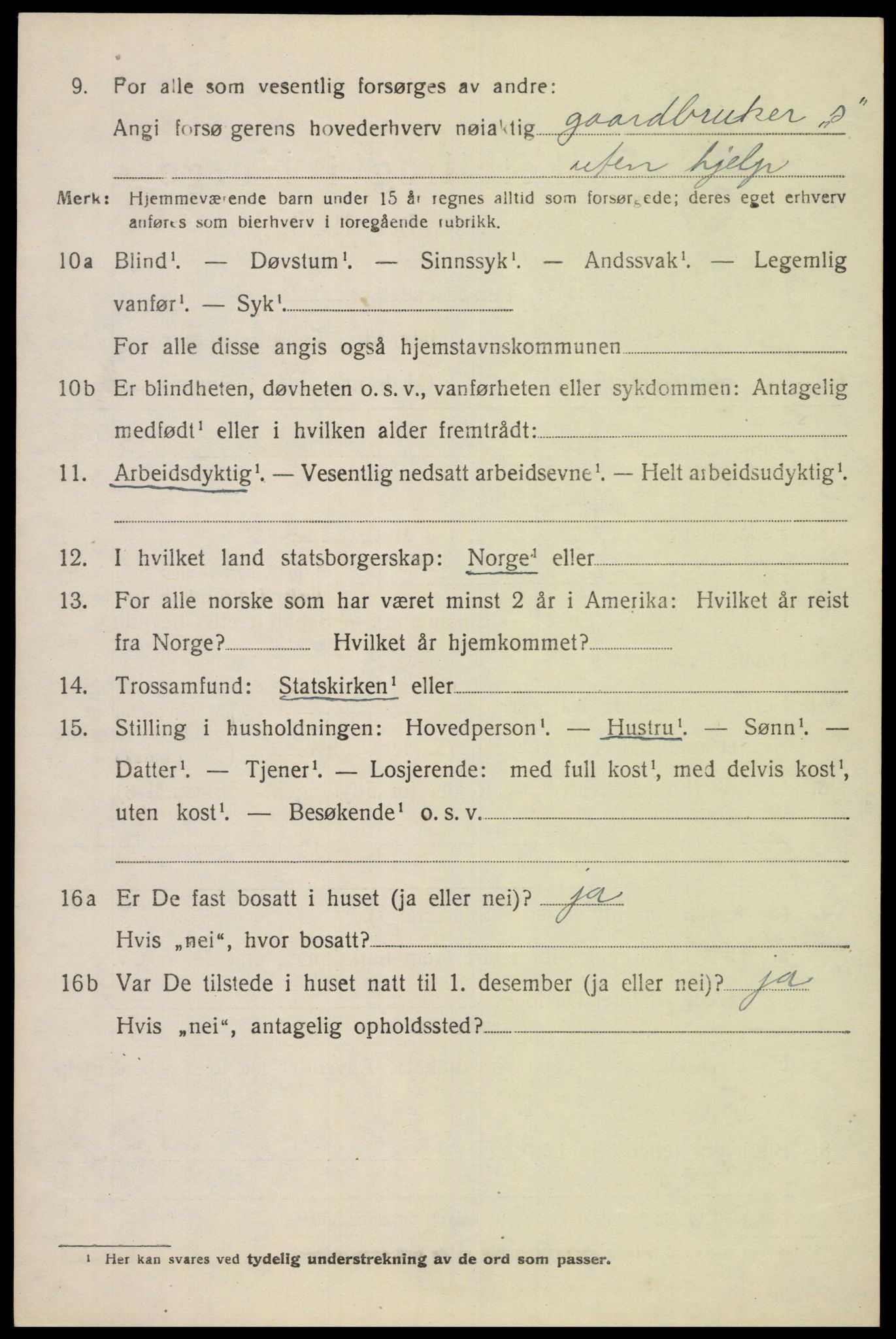 SAK, 1920 census for Sør-Audnedal, 1920, p. 5732