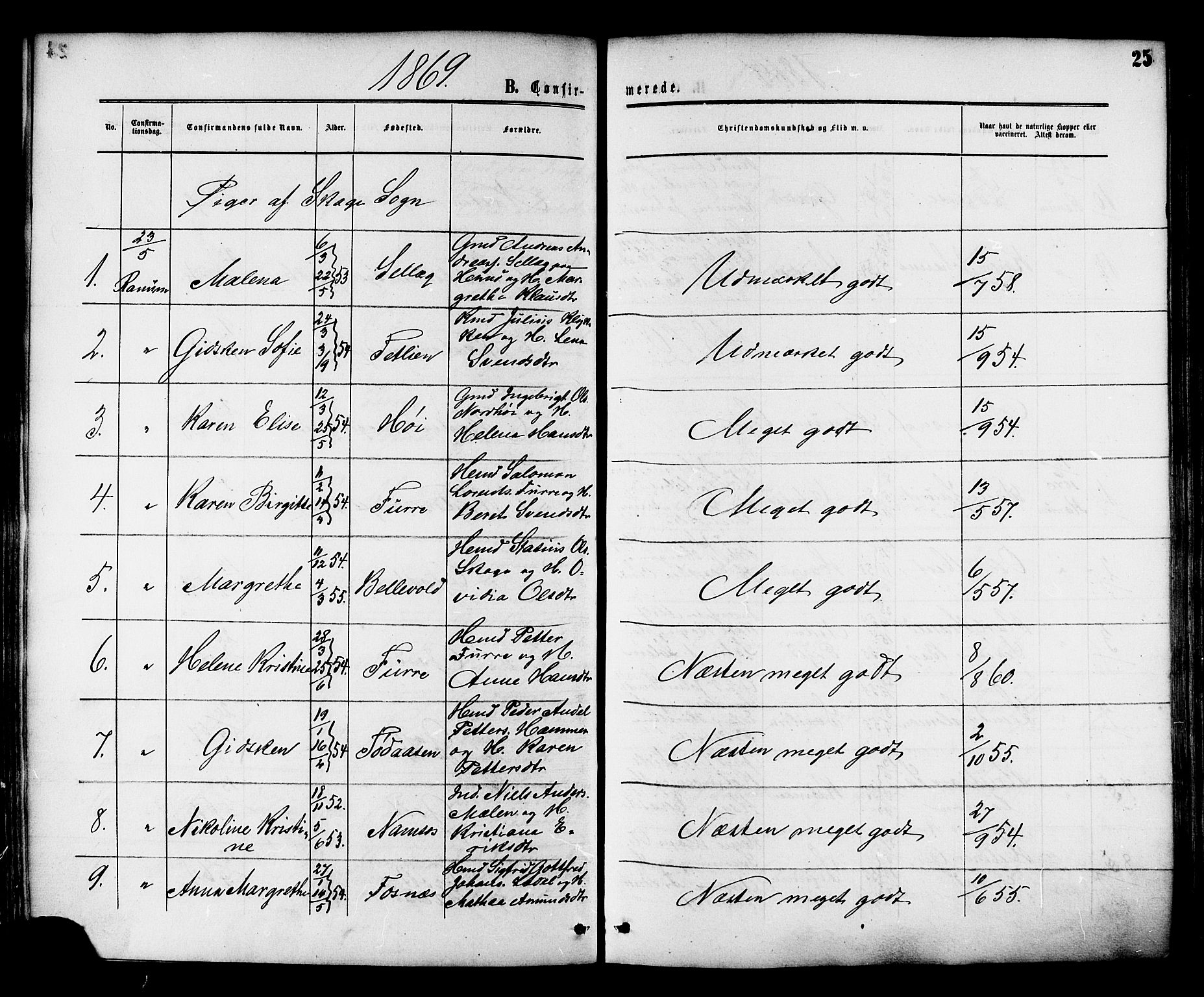 Ministerialprotokoller, klokkerbøker og fødselsregistre - Nord-Trøndelag, AV/SAT-A-1458/764/L0553: Parish register (official) no. 764A08, 1858-1880, p. 25