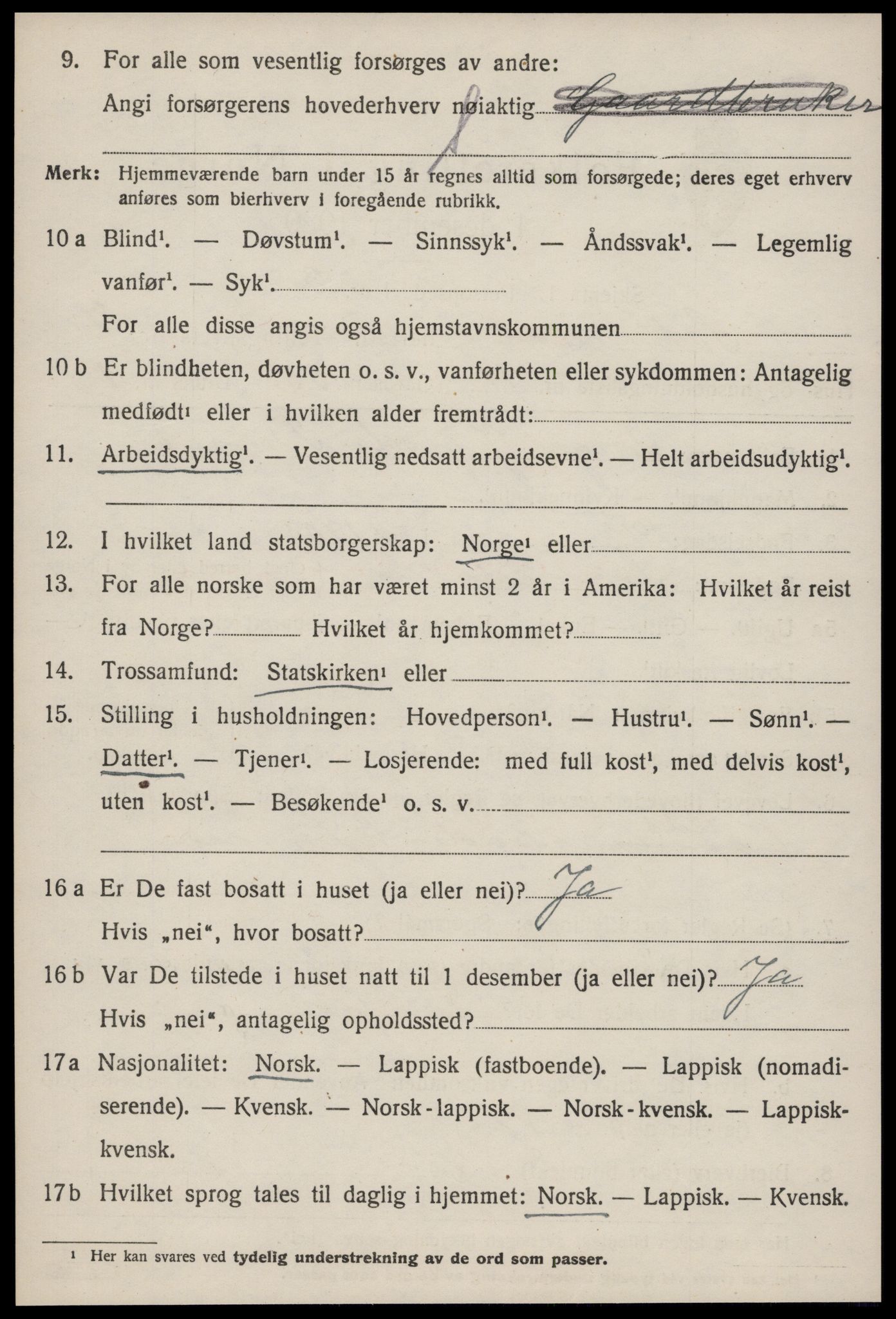 SAT, 1920 census for Soknedal, 1920, p. 3575