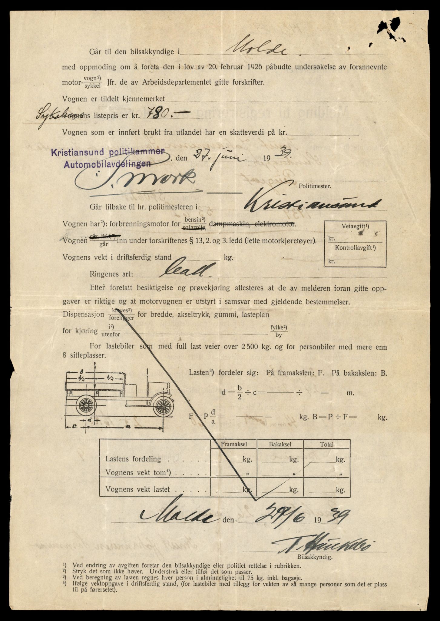 Møre og Romsdal vegkontor - Ålesund trafikkstasjon, AV/SAT-A-4099/F/Fe/L0026: Registreringskort for kjøretøy T 11046 - T 11160, 1927-1998, p. 1164