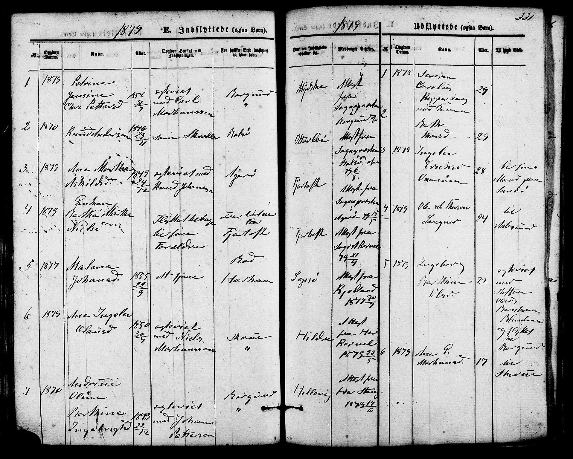 Ministerialprotokoller, klokkerbøker og fødselsregistre - Møre og Romsdal, AV/SAT-A-1454/536/L0500: Parish register (official) no. 536A09, 1876-1889, p. 331