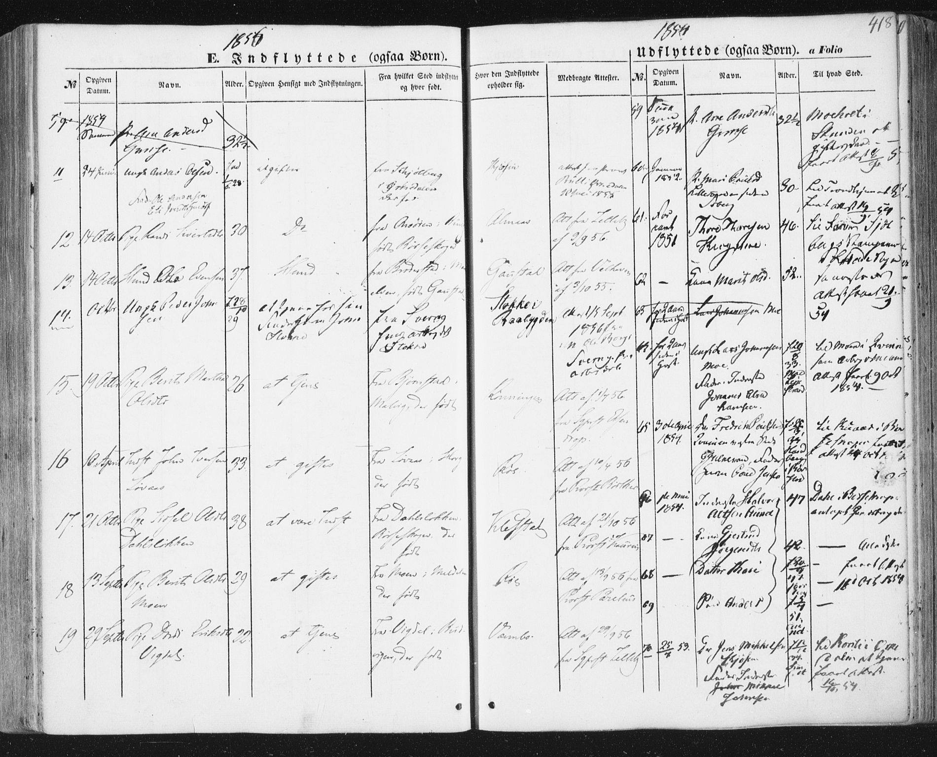 Ministerialprotokoller, klokkerbøker og fødselsregistre - Sør-Trøndelag, AV/SAT-A-1456/691/L1076: Parish register (official) no. 691A08, 1852-1861, p. 418