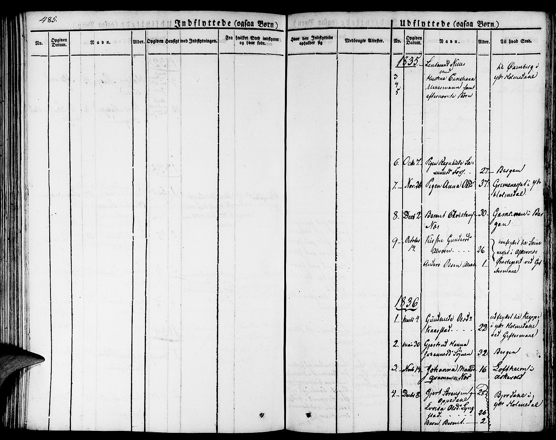 Gaular sokneprestembete, AV/SAB-A-80001/H/Haa: Parish register (official) no. A 3, 1821-1840, p. 485