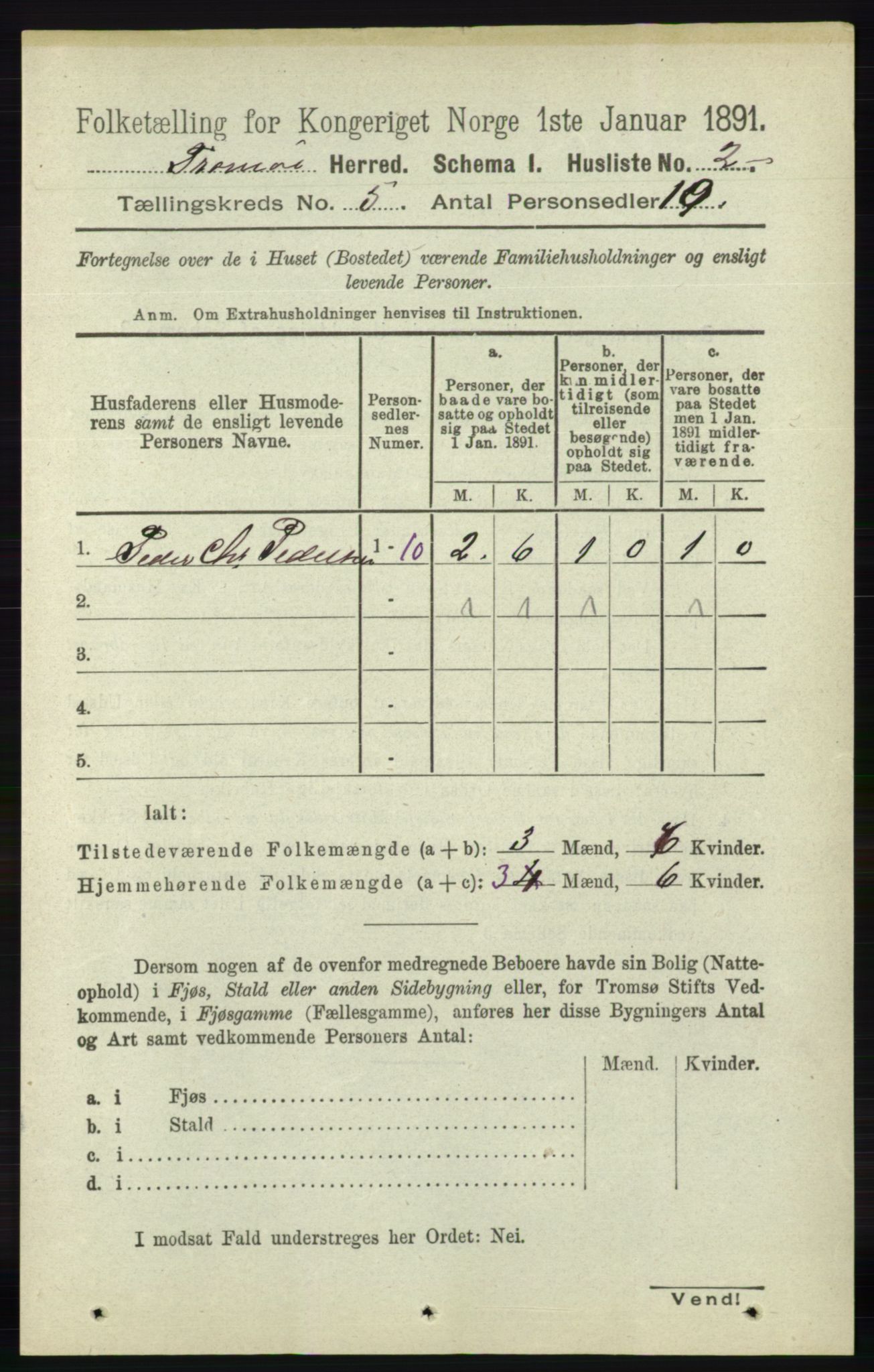 RA, 1891 census for 0921 Tromøy, 1891, p. 2072