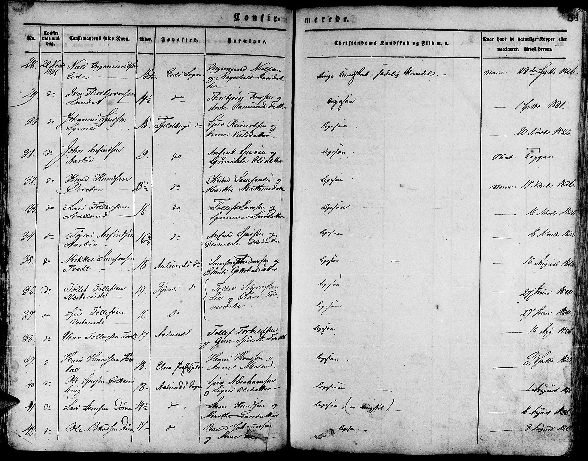 Fjelberg sokneprestembete, AV/SAB-A-75201/H/Haa: Parish register (official) no. A 6, 1835-1851, p. 153