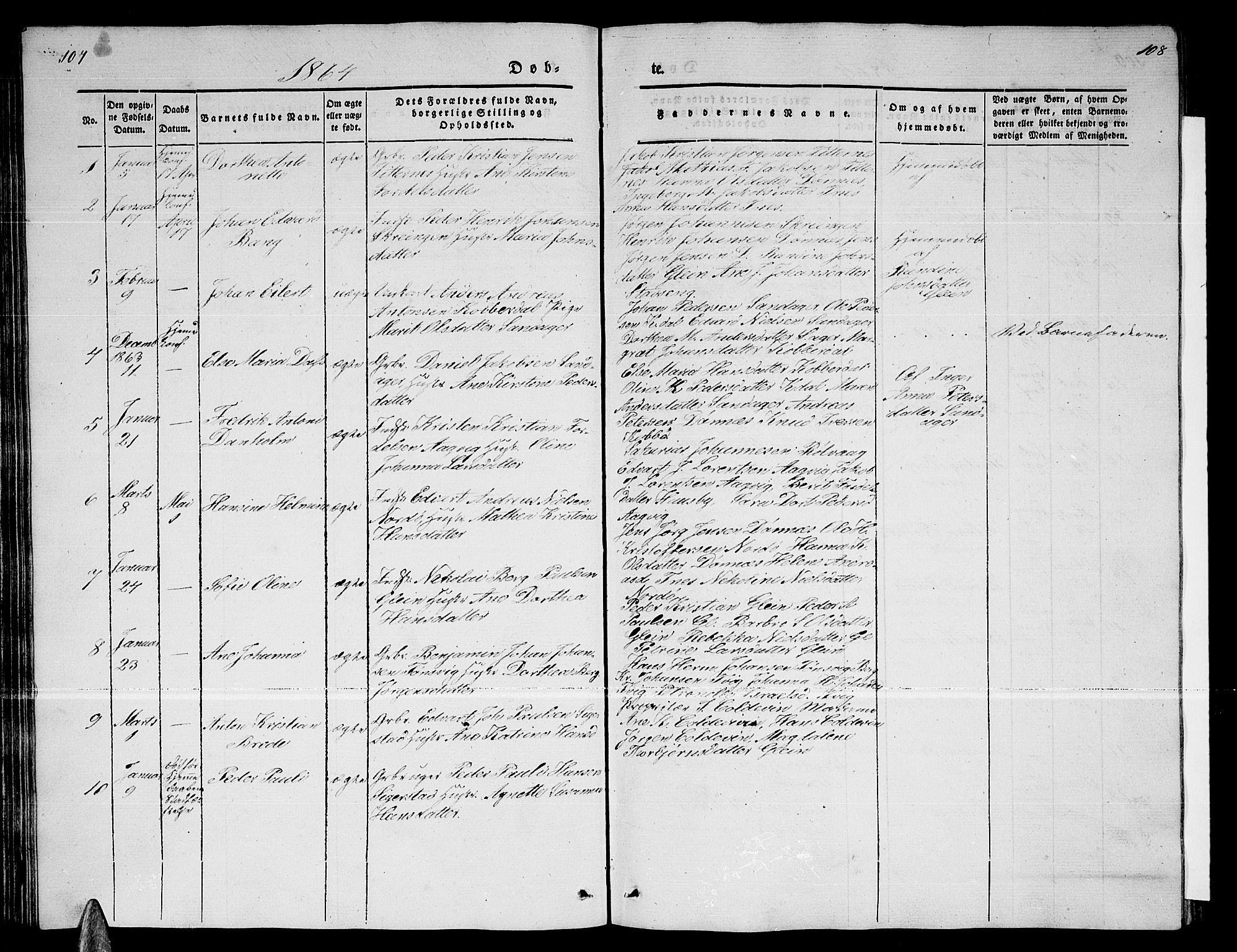 Ministerialprotokoller, klokkerbøker og fødselsregistre - Nordland, SAT/A-1459/835/L0530: Parish register (copy) no. 835C02, 1842-1865, p. 107-108