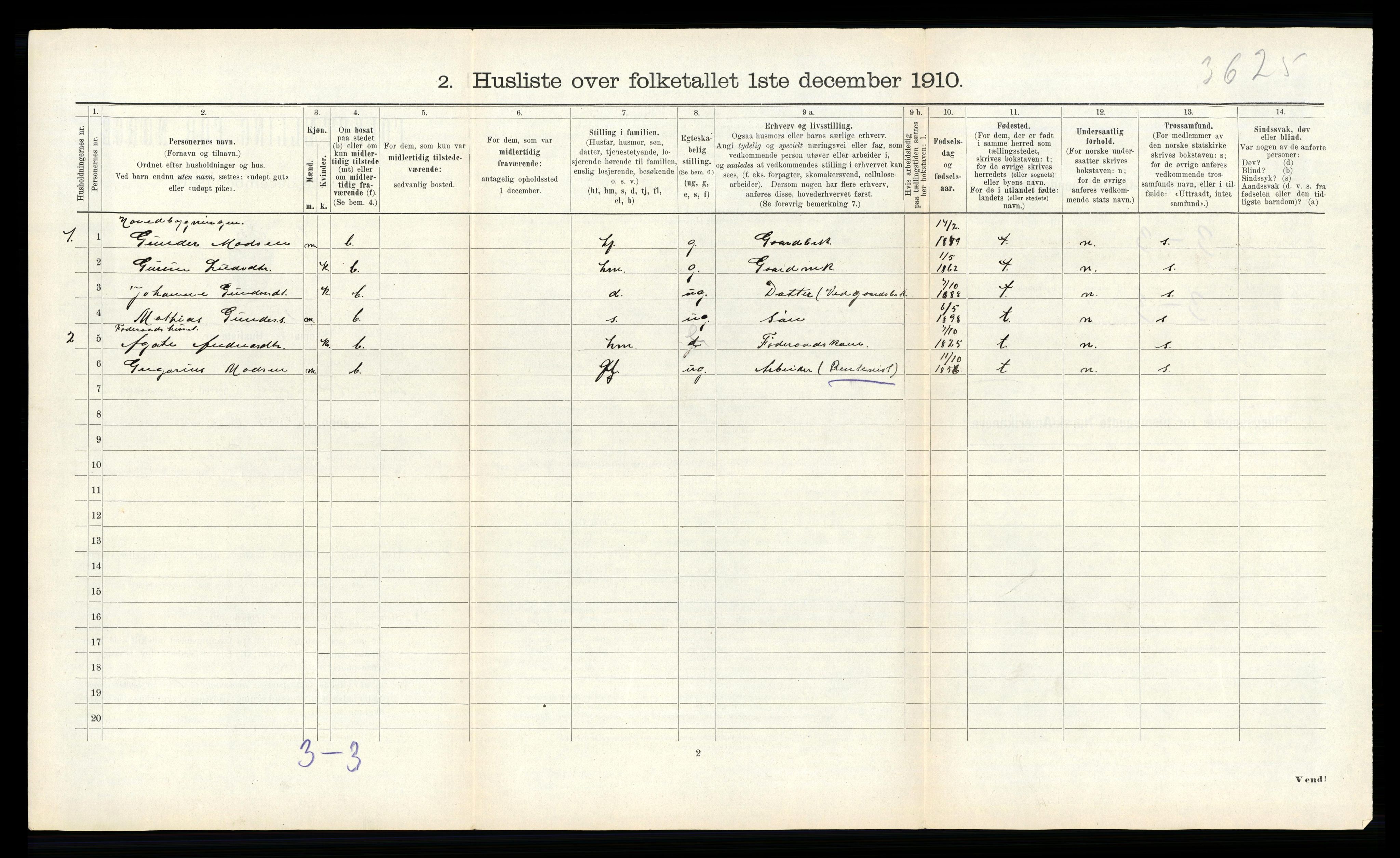 RA, 1910 census for Indre Holmedal, 1910, p. 431