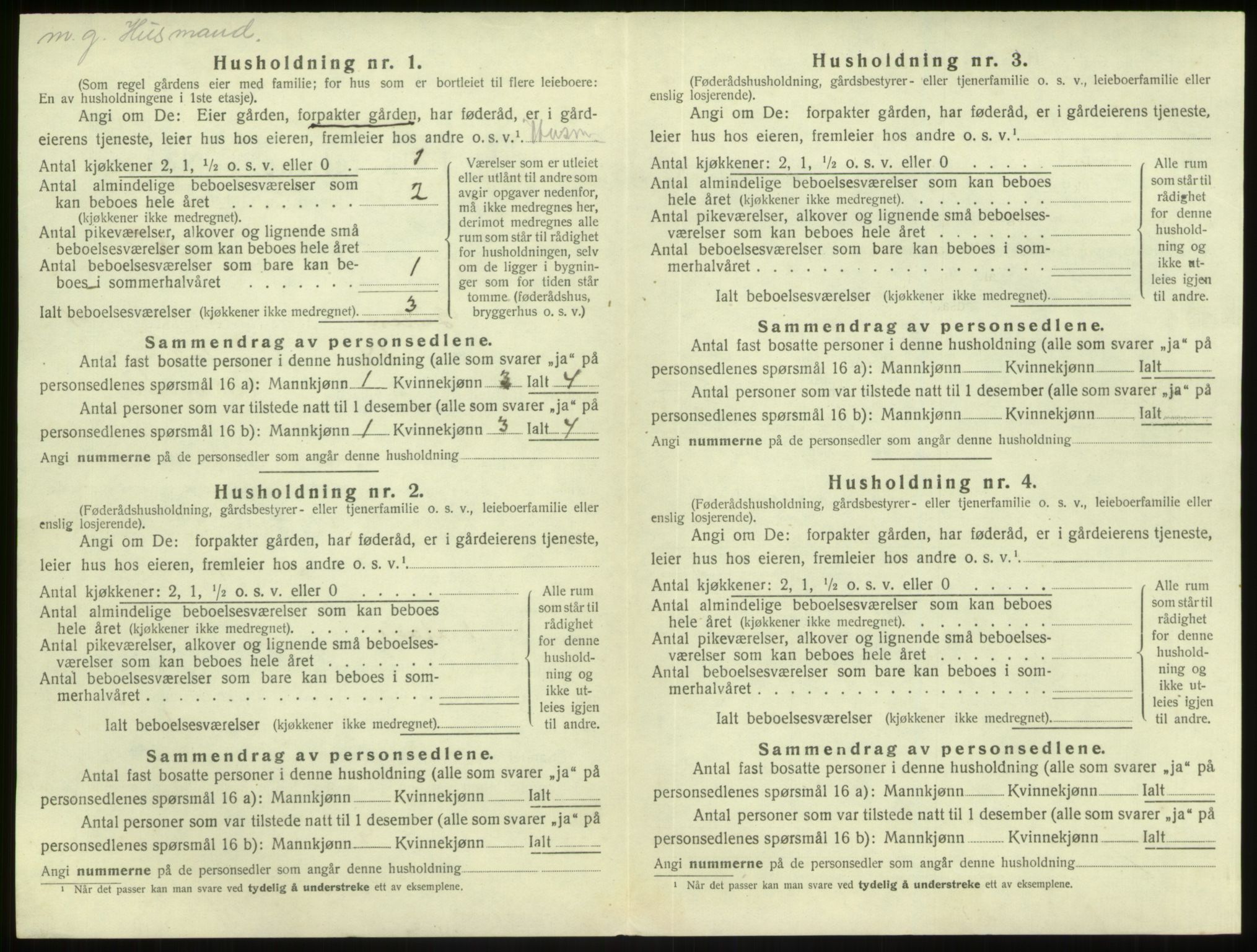 SAB, 1920 census for Gulen, 1920, p. 168