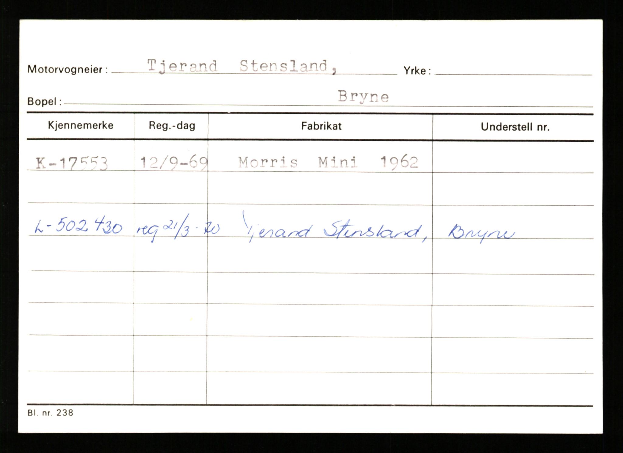 Stavanger trafikkstasjon, AV/SAST-A-101942/0/G/L0004: Registreringsnummer: 15497 - 22957, 1930-1971, p. 1045