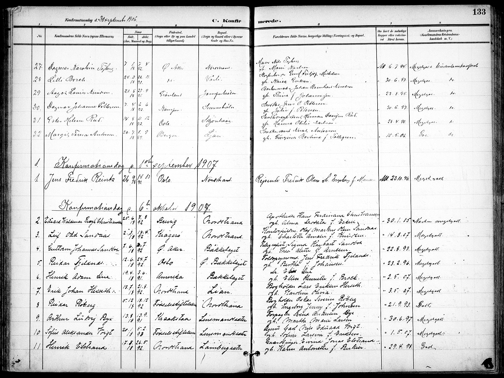 Nordstrand prestekontor Kirkebøker, SAO/A-10362a/F/Fa/L0001: Parish register (official) no. I 1, 1900-1914, p. 133