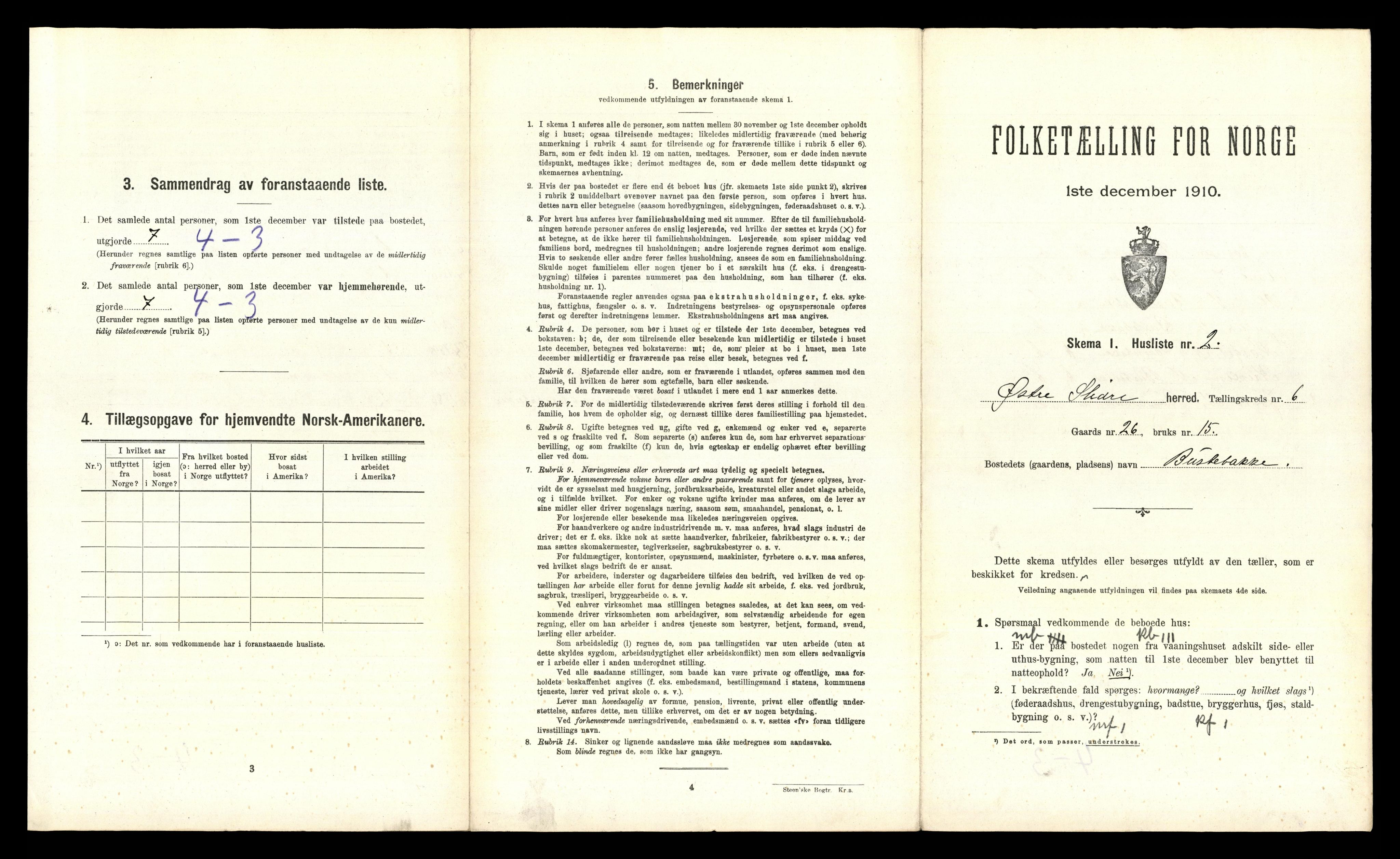 RA, 1910 census for Øystre Slidre, 1910, p. 522