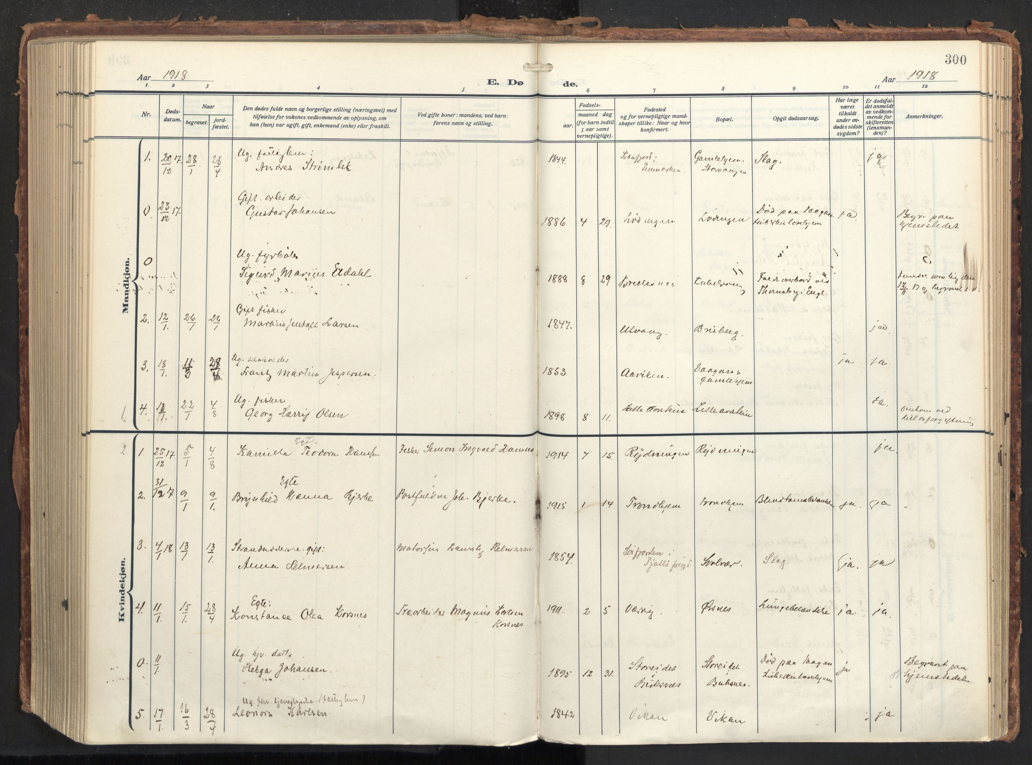 Ministerialprotokoller, klokkerbøker og fødselsregistre - Nordland, AV/SAT-A-1459/874/L1064: Parish register (official) no. 874A08, 1915-1926, p. 300