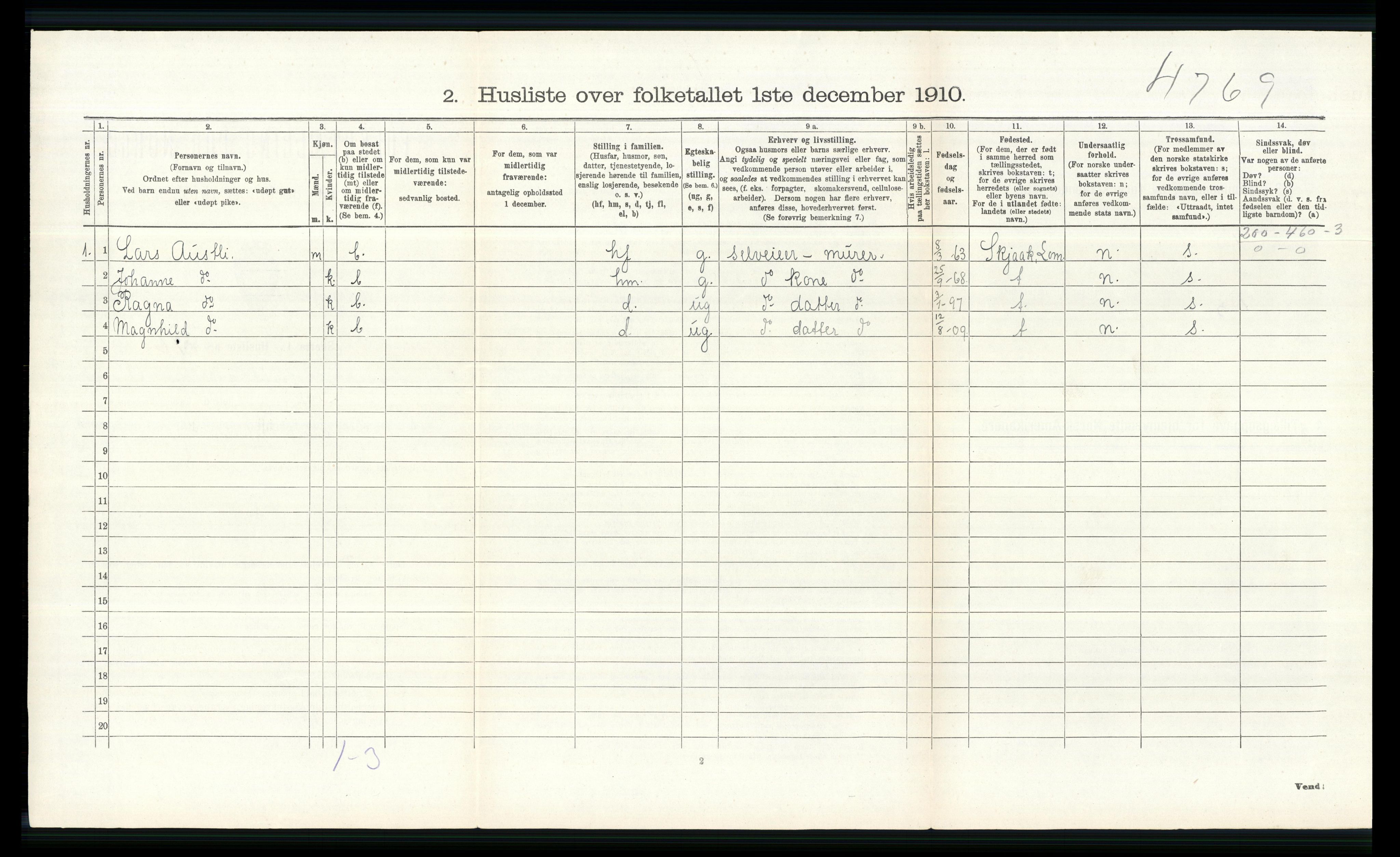 RA, 1910 census for Øyer, 1910, p. 328