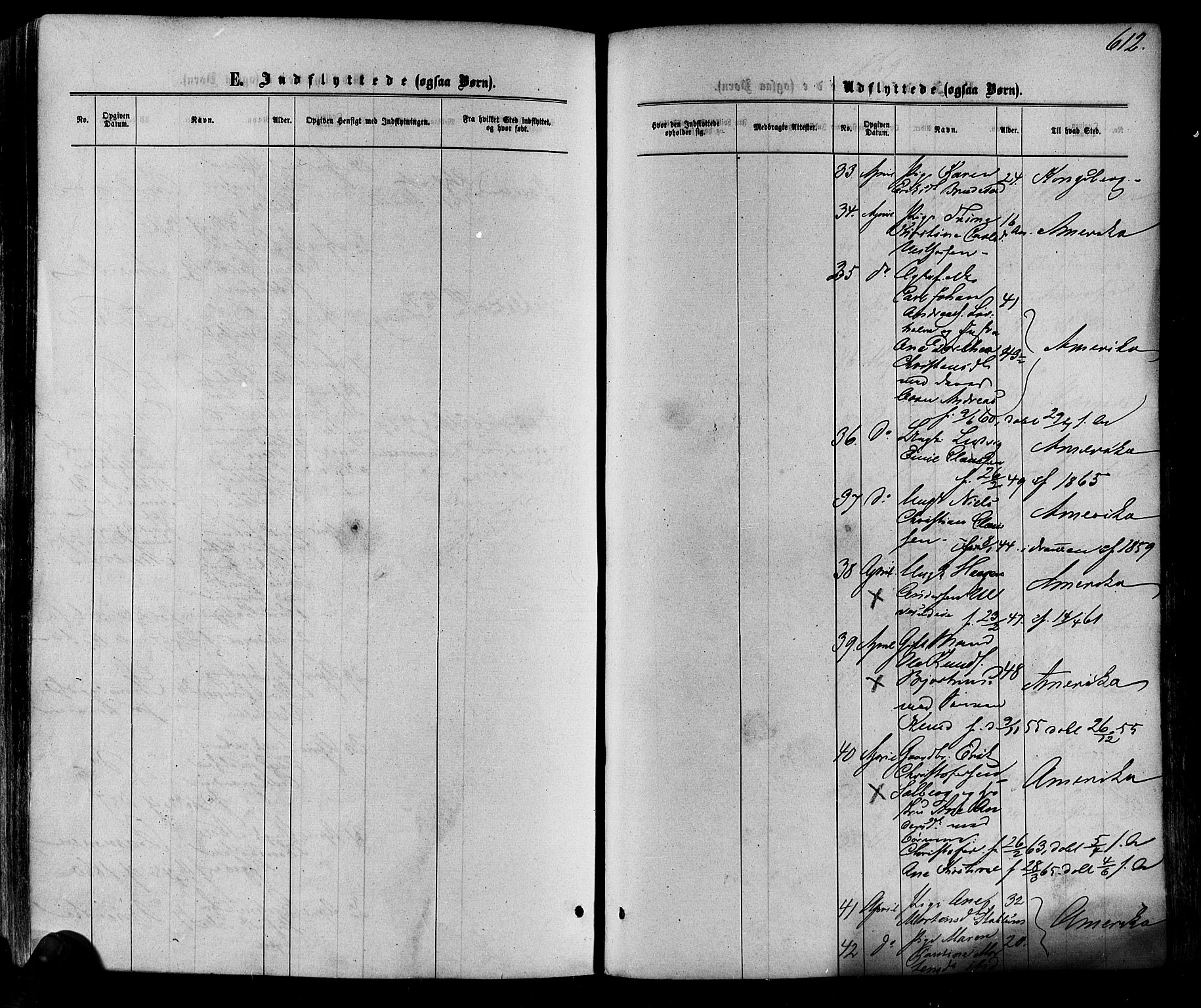 Eiker kirkebøker, AV/SAKO-A-4/F/Fa/L0017: Parish register (official) no. I 17, 1869-1877, p. 612