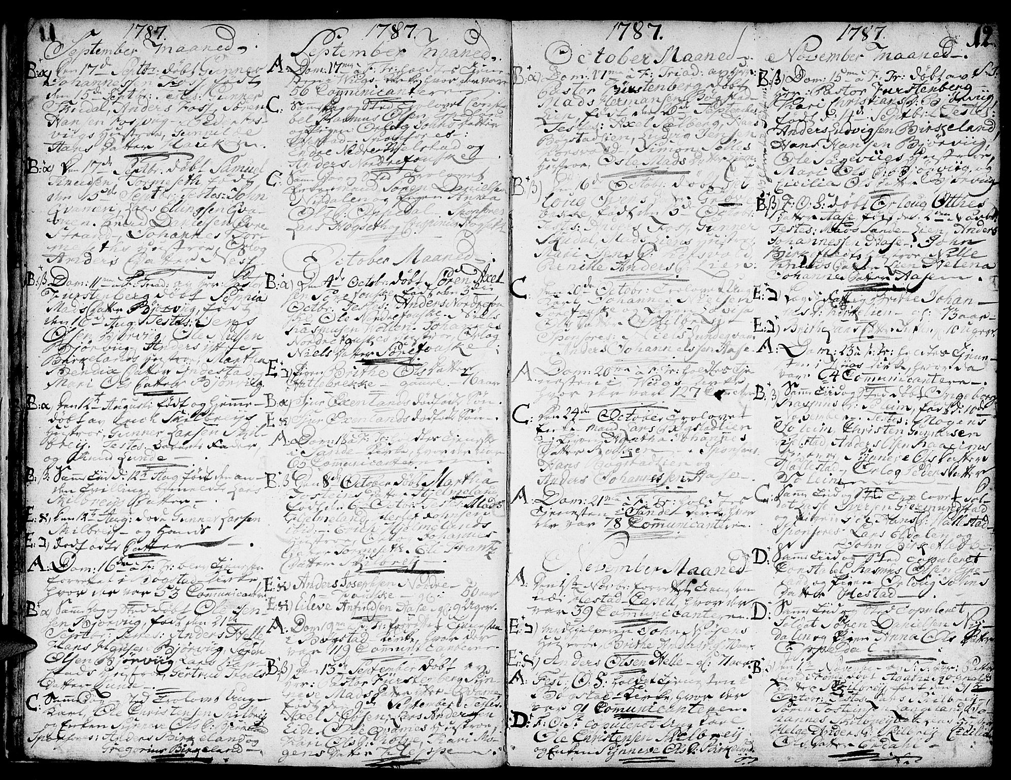 Gaular sokneprestembete, AV/SAB-A-80001/H/Haa: Parish register (official) no. A 2, 1785-1821, p. 12