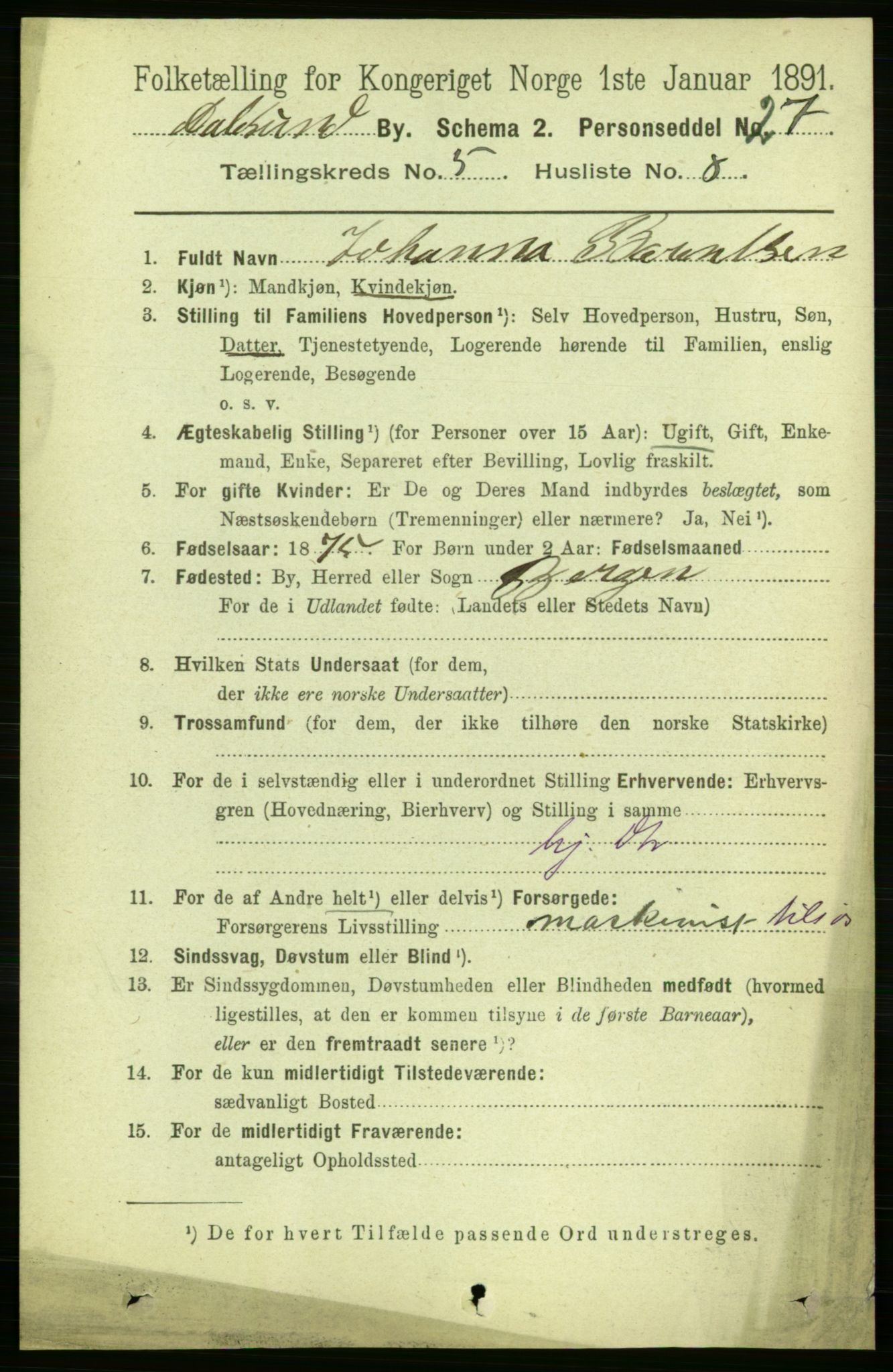 RA, 1891 census for 1501 Ålesund, 1891, p. 3716