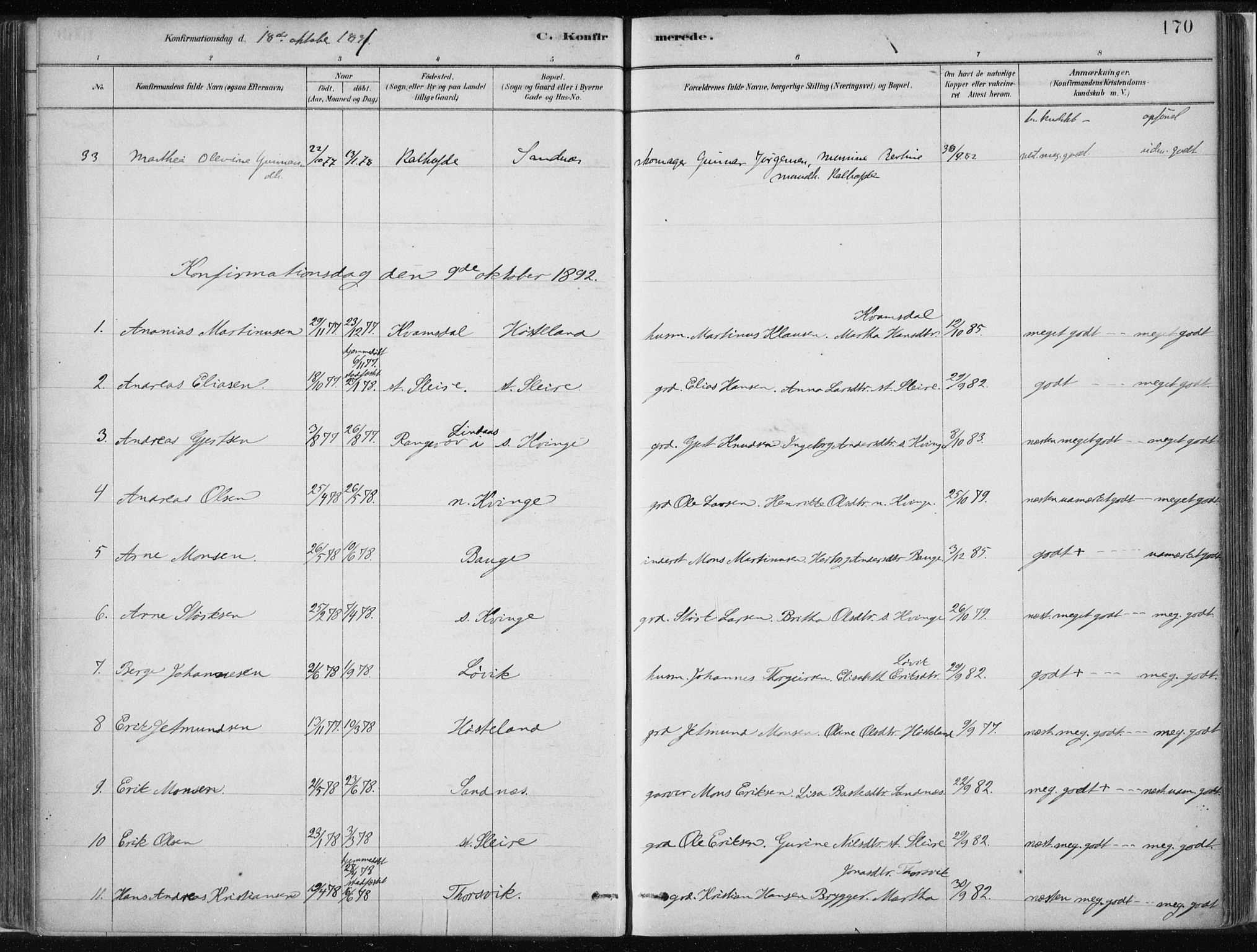Masfjorden Sokneprestembete, SAB/A-77001: Parish register (official) no. B  1, 1876-1899, p. 170
