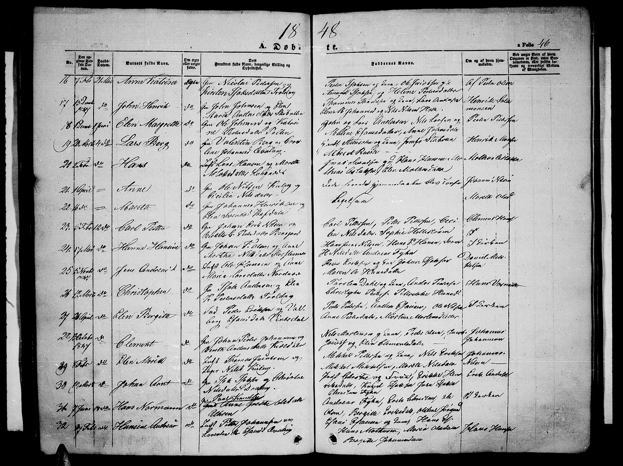 Lyngen sokneprestembete, AV/SATØ-S-1289/H/He/Heb/L0002klokker: Parish register (copy) no. 2, 1839-1860, p. 46