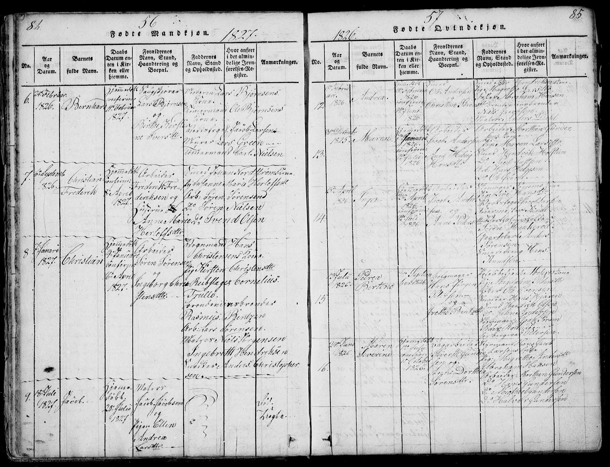 Larvik kirkebøker, SAKO/A-352/F/Fb/L0002: Parish register (official) no. II 2, 1818-1842, p. 84-85