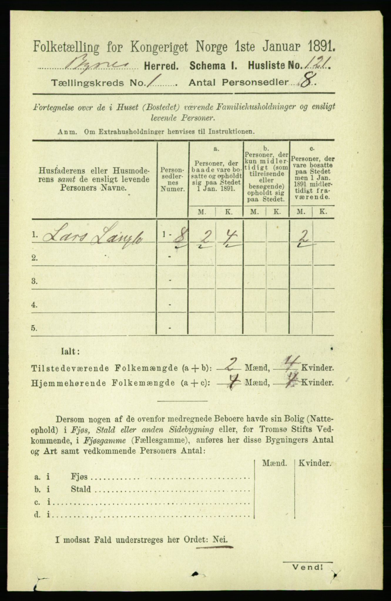 RA, 1891 census for 1655 Byneset, 1891, p. 137