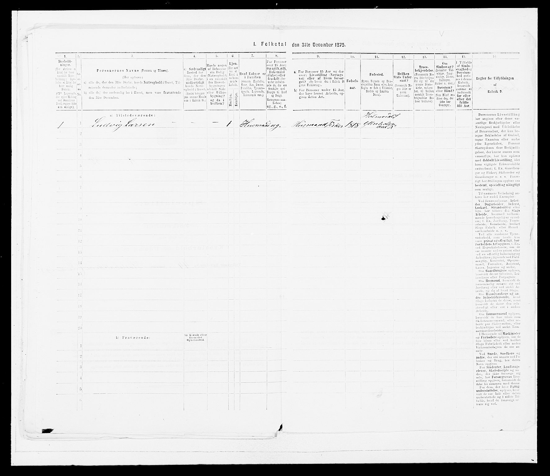 SAB, 1875 census for 1429P Ytre Holmedal, 1875, p. 335