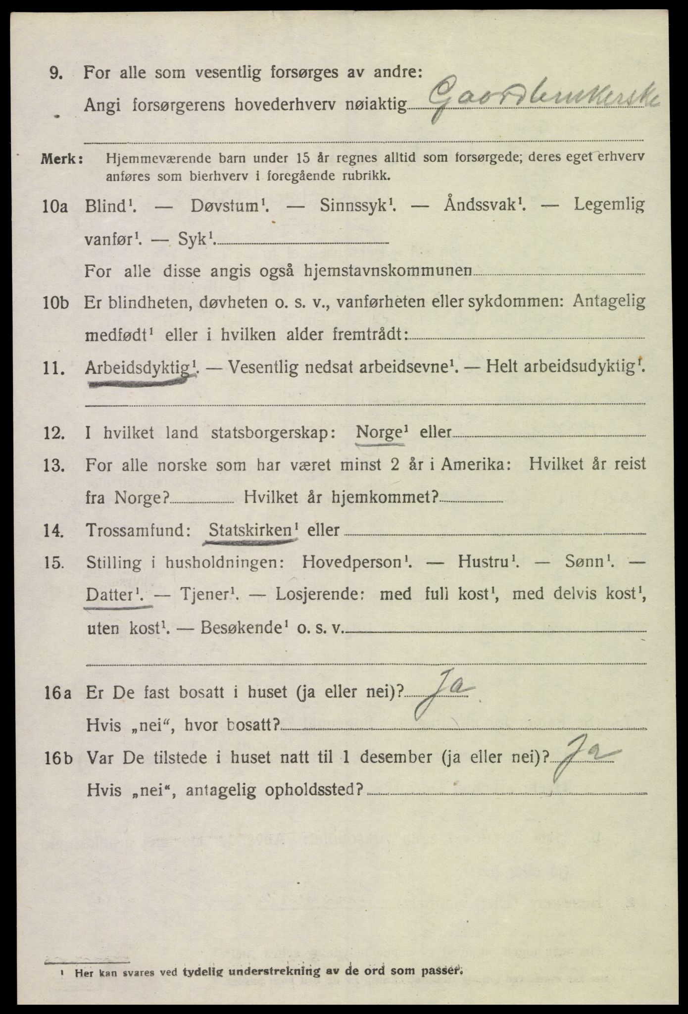 SAK, 1920 census for Vigmostad, 1920, p. 1236