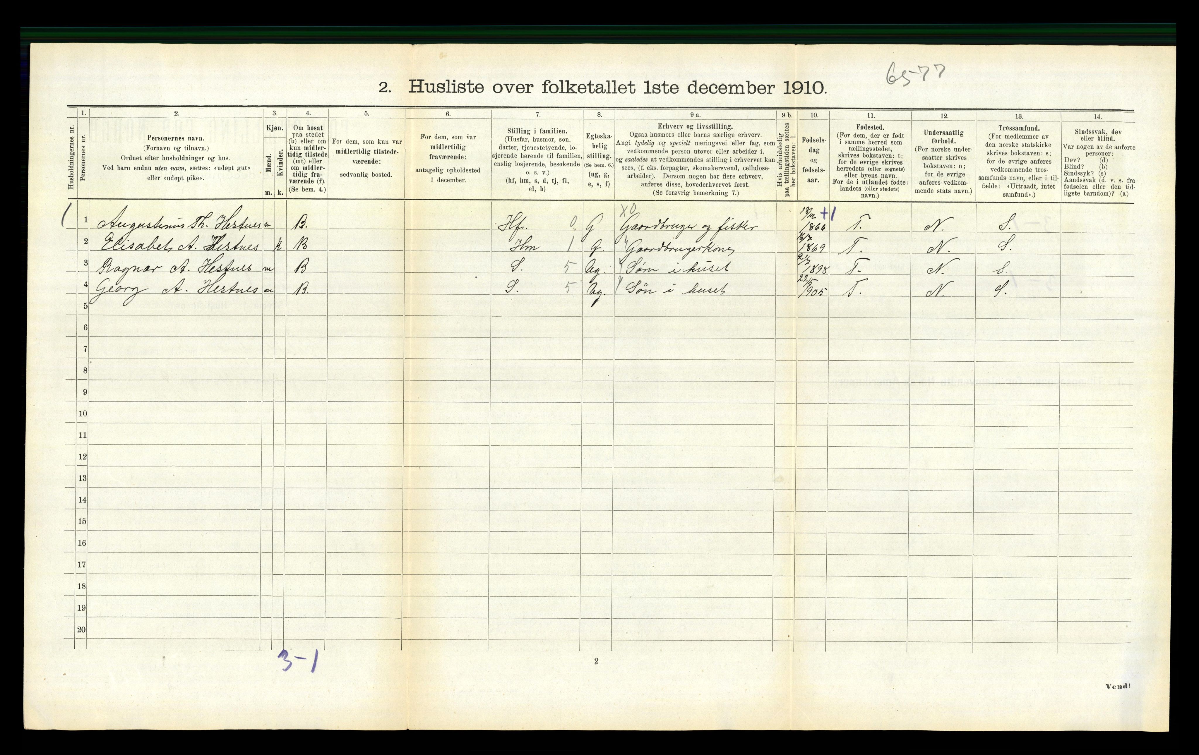 RA, 1910 census for Valsøyfjord, 1910, p. 300