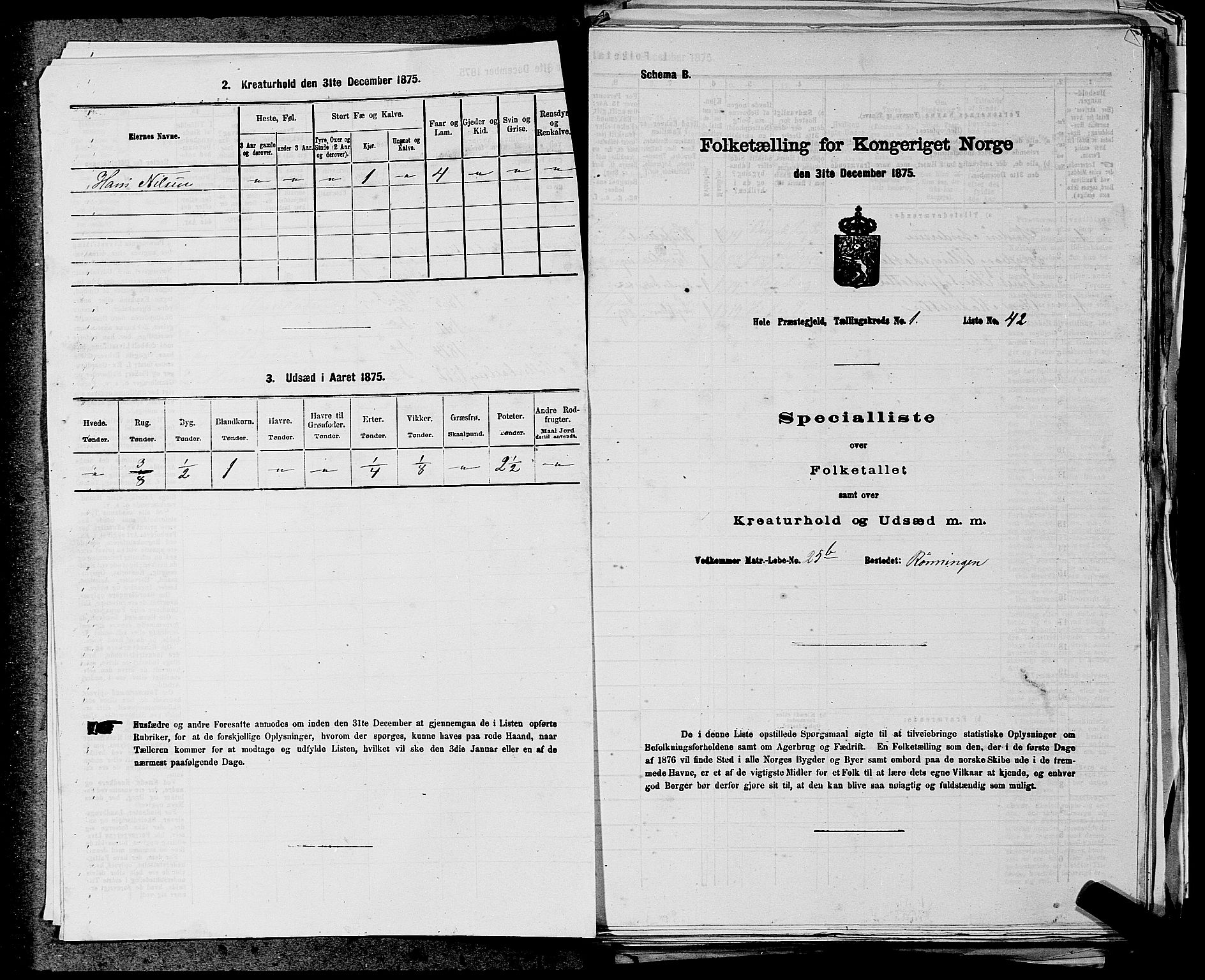 SAKO, 1875 census for 0612P Hole, 1875, p. 64