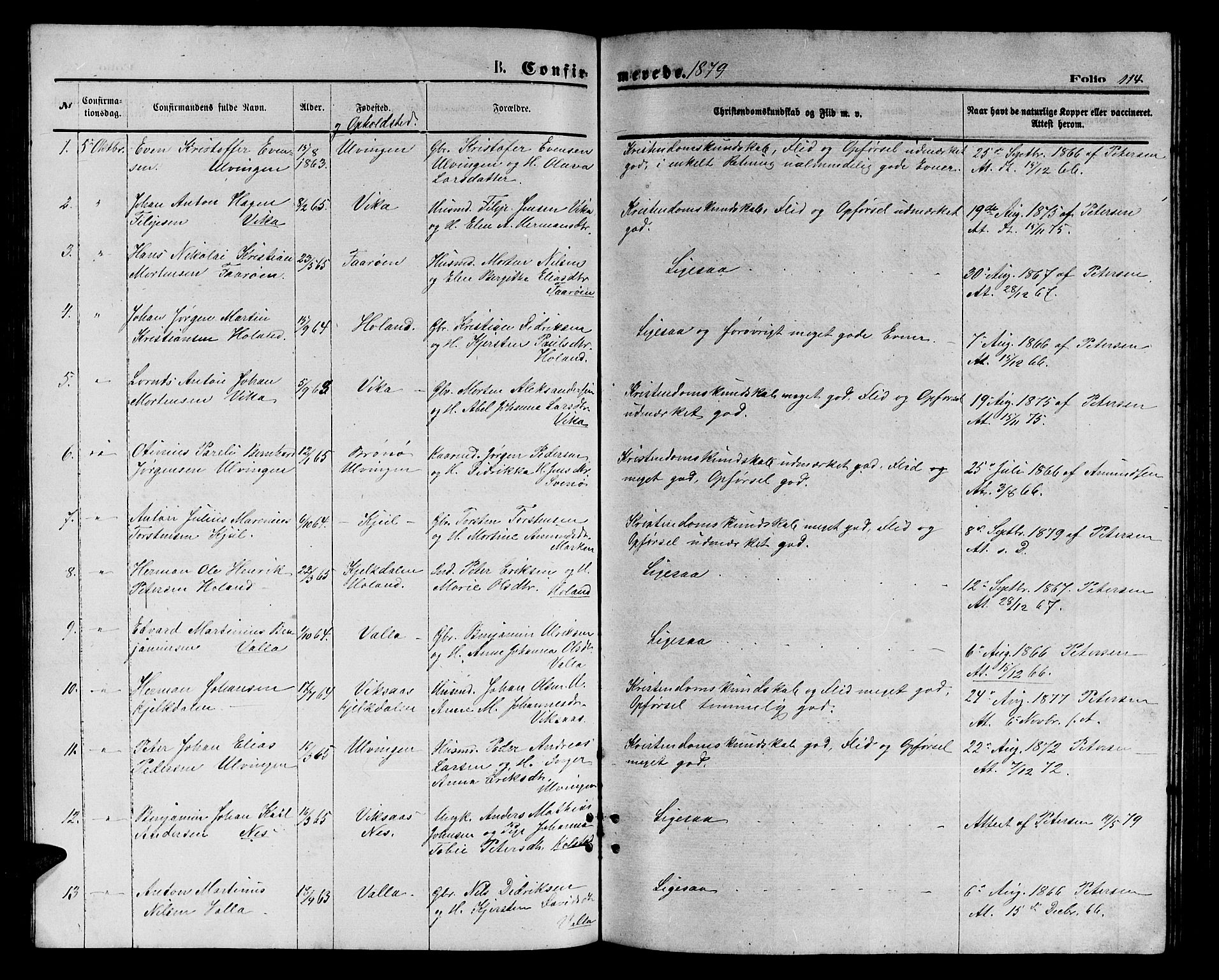 Ministerialprotokoller, klokkerbøker og fødselsregistre - Nordland, AV/SAT-A-1459/816/L0252: Parish register (copy) no. 816C02, 1871-1885, p. 114