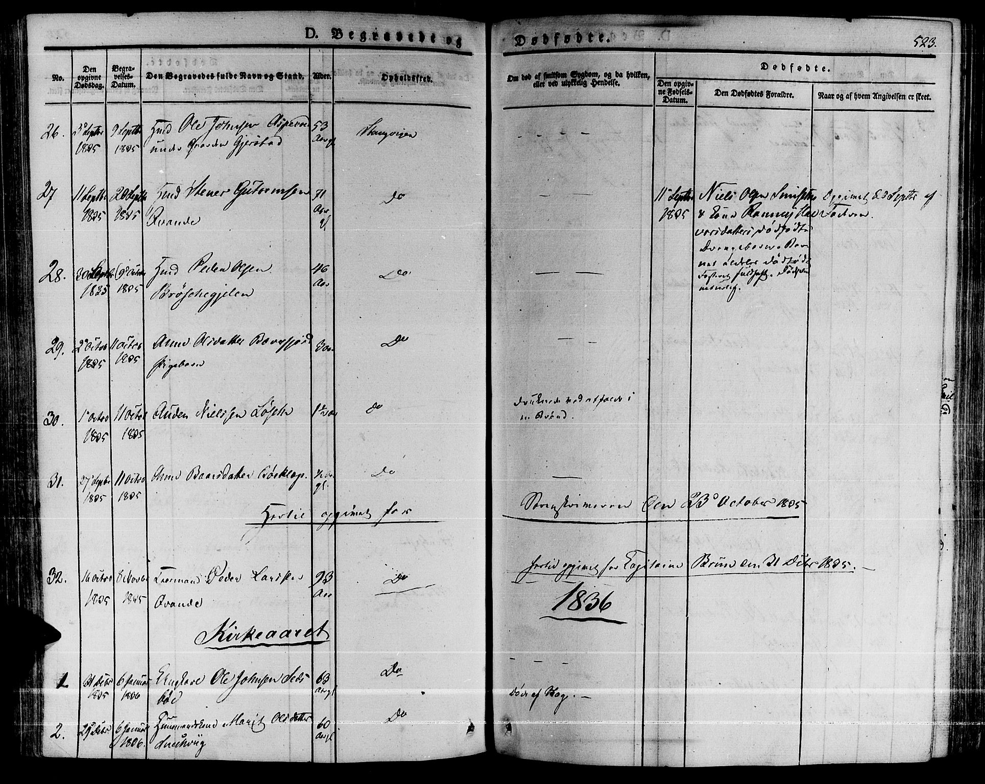 Ministerialprotokoller, klokkerbøker og fødselsregistre - Møre og Romsdal, SAT/A-1454/592/L1024: Parish register (official) no. 592A03 /1, 1831-1849, p. 523