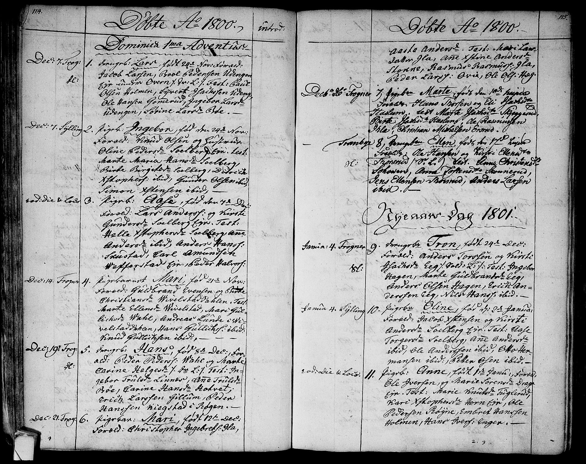 Lier kirkebøker, SAKO/A-230/F/Fa/L0007: Parish register (official) no. I 7, 1794-1813, p. 114-115