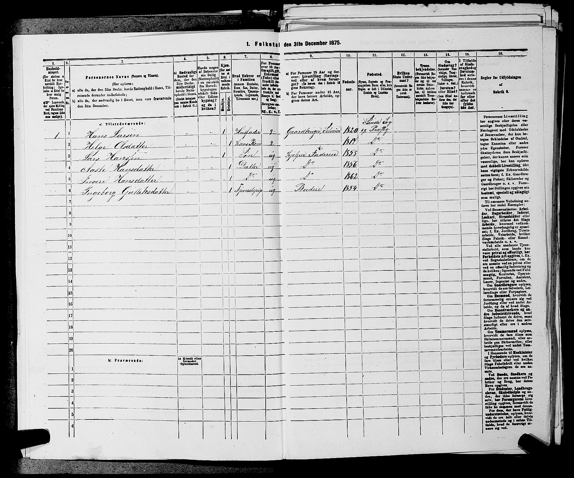 SAKO, 1875 census for 0822P Sauherad, 1875, p. 170