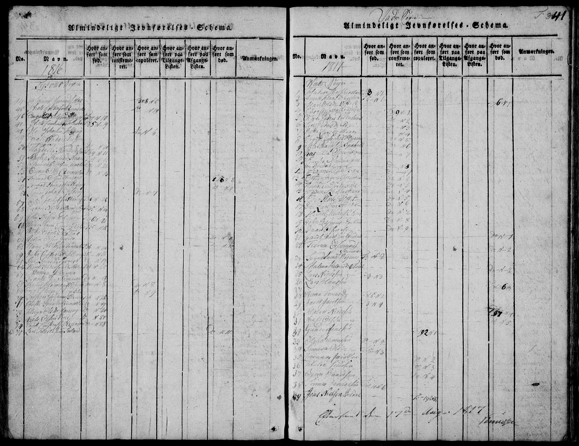 Skjold sokneprestkontor, SAST/A-101847/H/Ha/Hab/L0002: Parish register (copy) no. B 2 /1, 1815-1830, p. 341