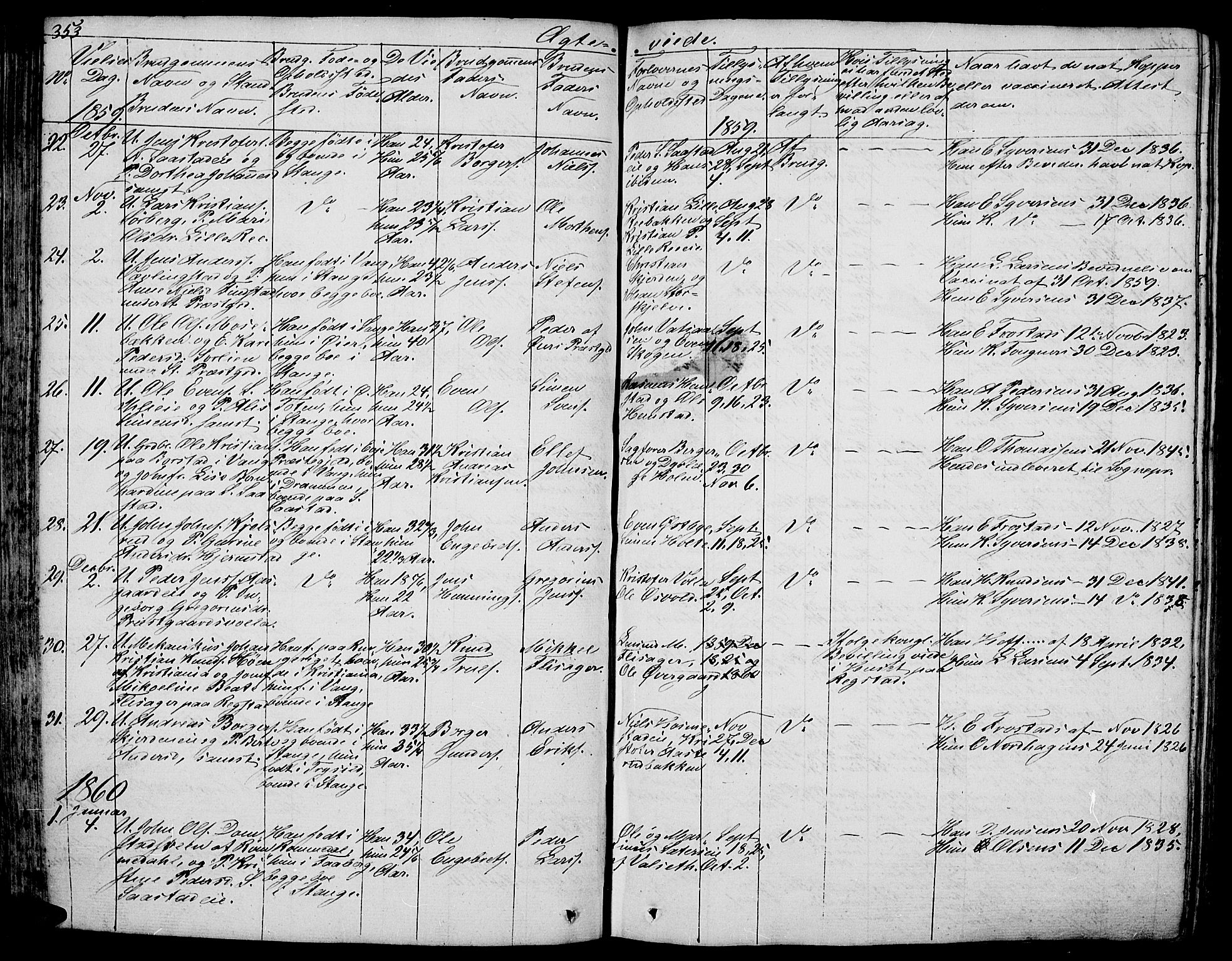Stange prestekontor, SAH/PREST-002/L/L0003: Parish register (copy) no. 3, 1840-1864, p. 353