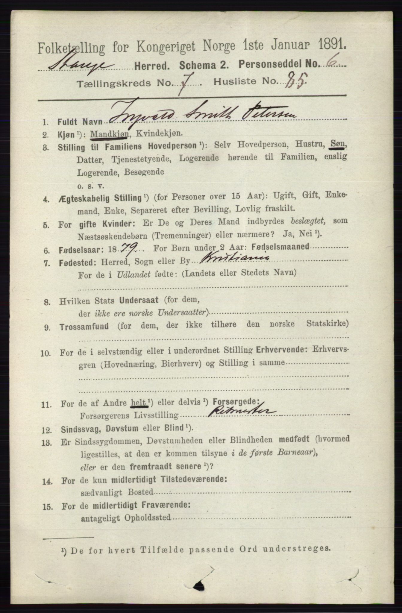 RA, 1891 census for 0417 Stange, 1891, p. 5235