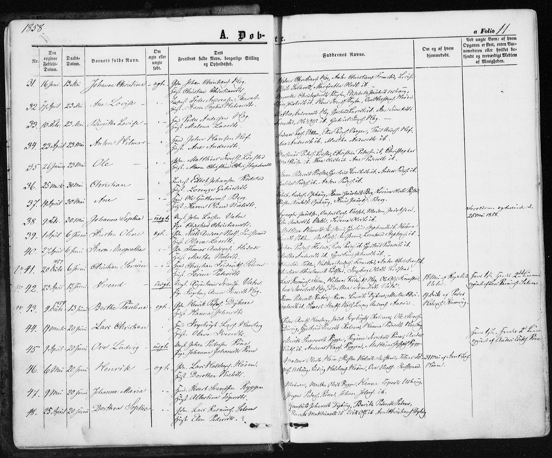 Ministerialprotokoller, klokkerbøker og fødselsregistre - Sør-Trøndelag, SAT/A-1456/659/L0737: Parish register (official) no. 659A07, 1857-1875, p. 11