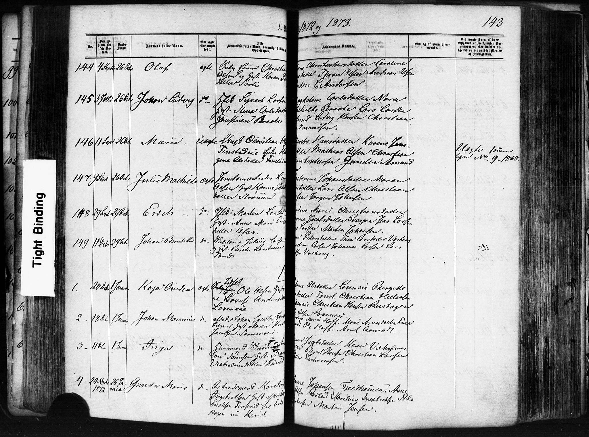 Skedsmo prestekontor Kirkebøker, AV/SAO-A-10033a/F/Fa/L0011: Parish register (official) no. I 11, 1866-1876, p. 143