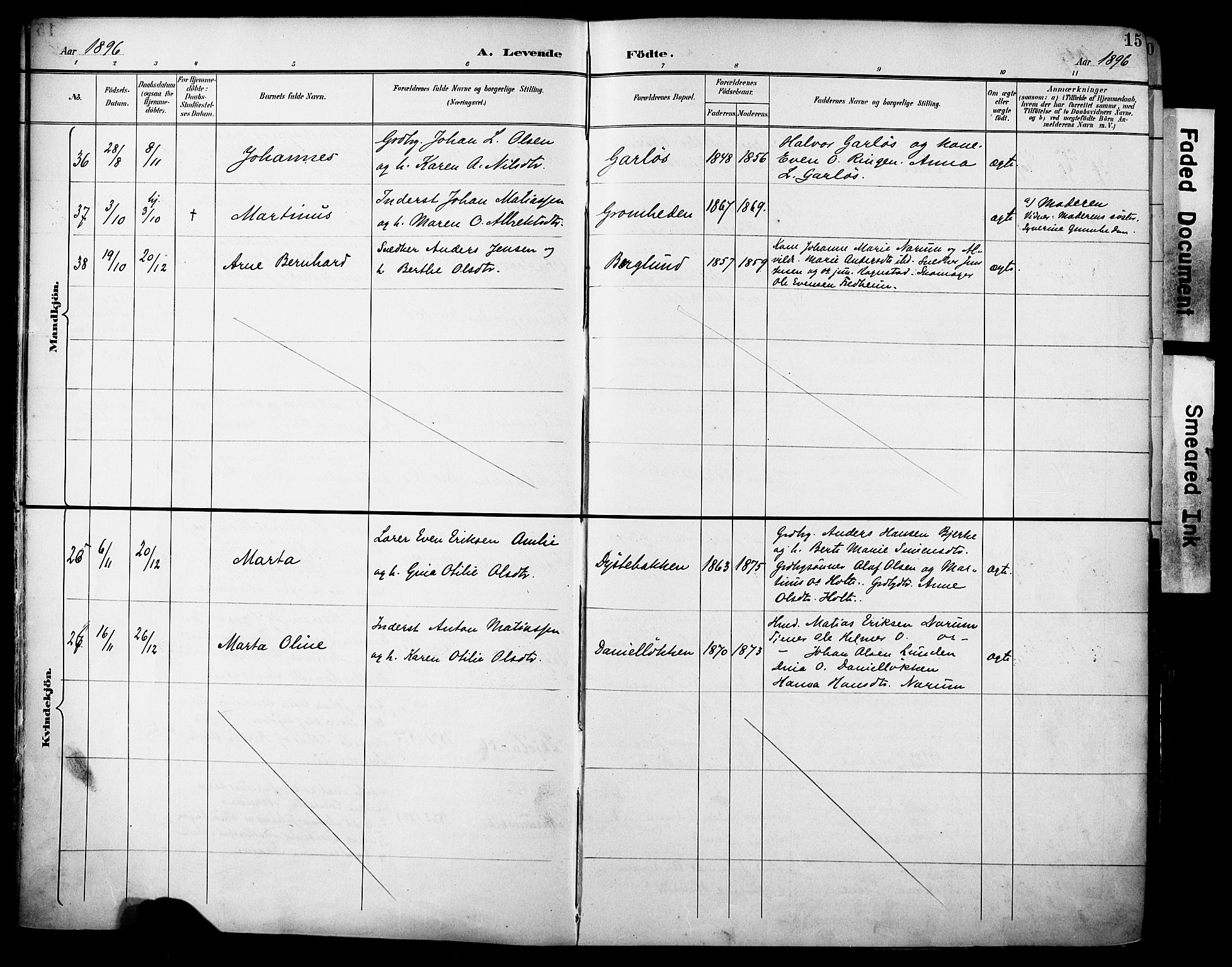 Vestre Toten prestekontor, SAH/PREST-108/H/Ha/Haa/L0013: Parish register (official) no. 13, 1895-1911, p. 15