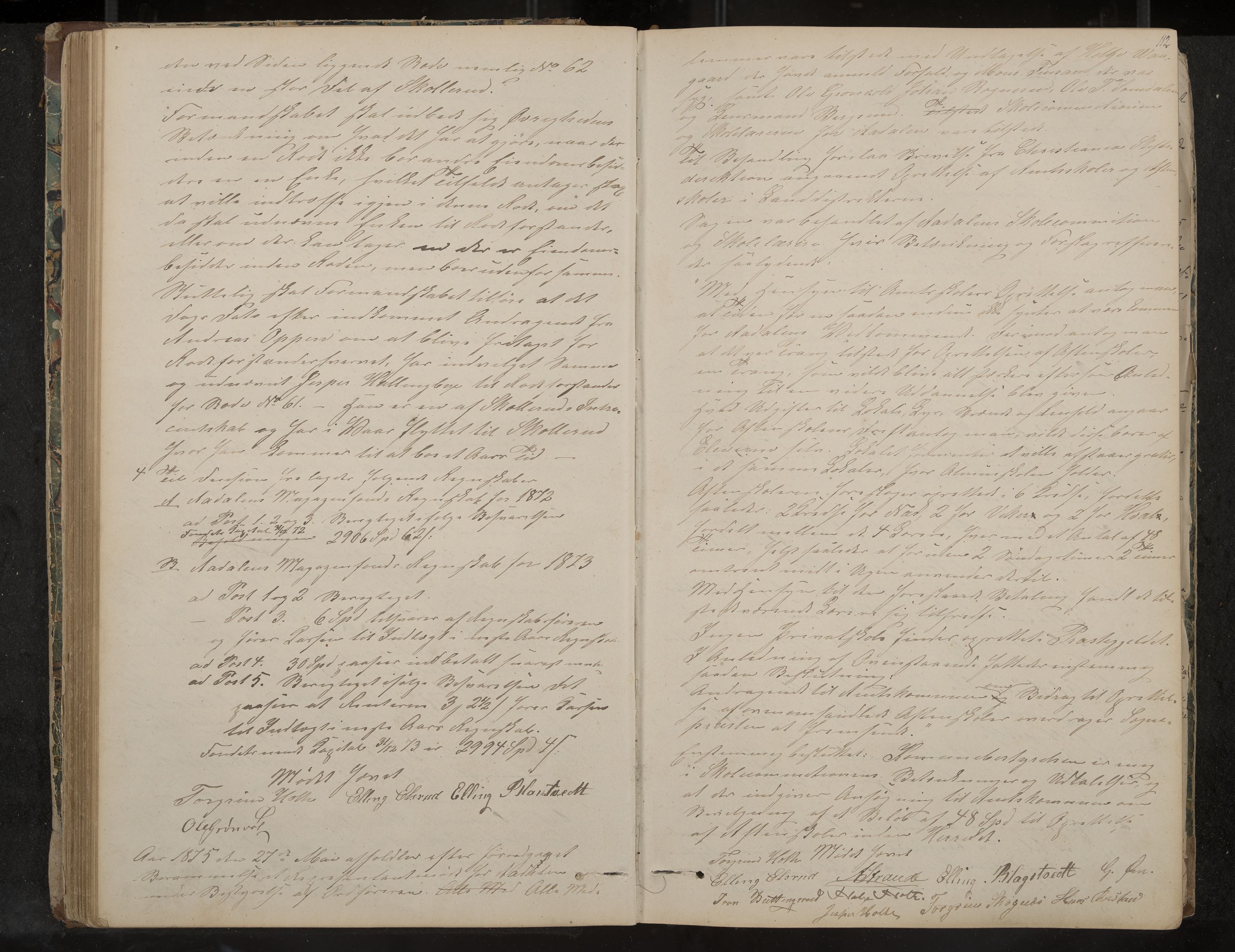 Ådal formannskap og sentraladministrasjon, IKAK/0614021/A/Aa/L0001: Møtebok, 1858-1891, p. 112