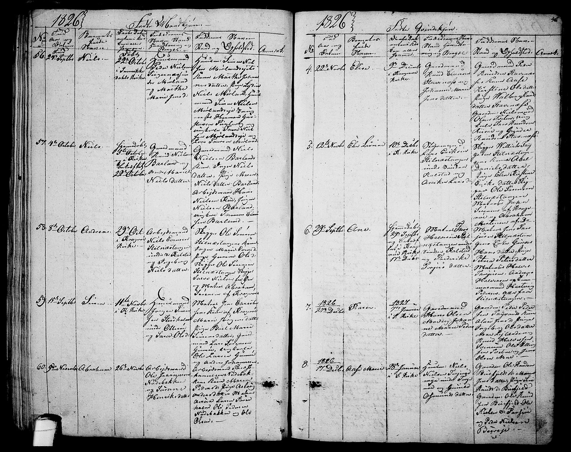 Sannidal kirkebøker, SAKO/A-296/F/Fa/L0005: Parish register (official) no. 5, 1823-1830, p. 46